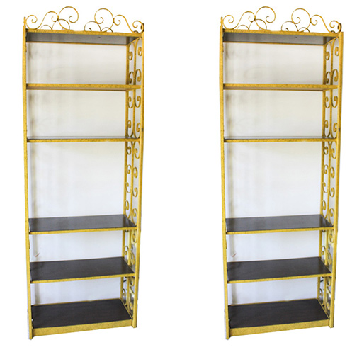 Yellow Standing Metal Shelf Units
