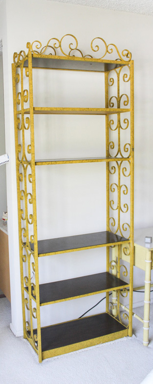 Yellow Standing Metal Shelf Units
