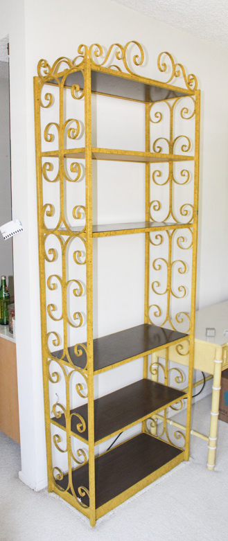 Yellow Standing Metal Shelf Units