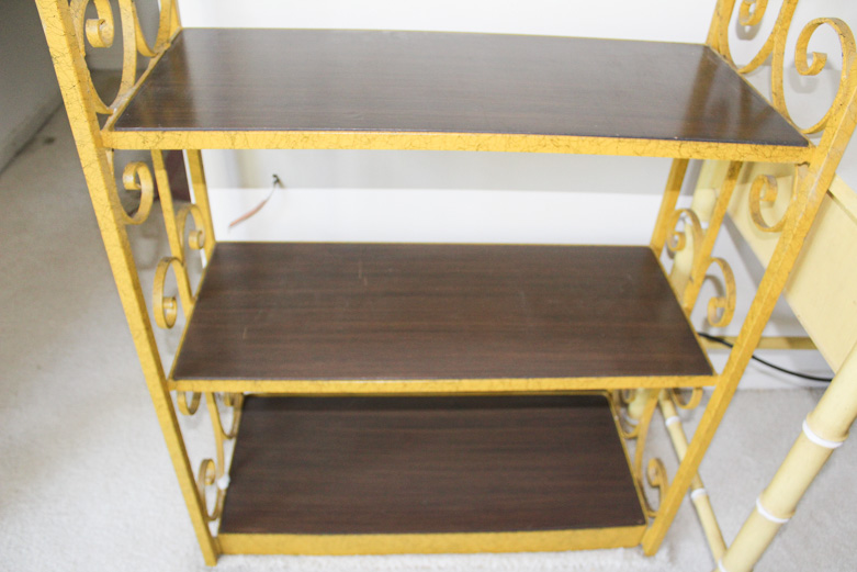 Yellow Standing Metal Shelf Units