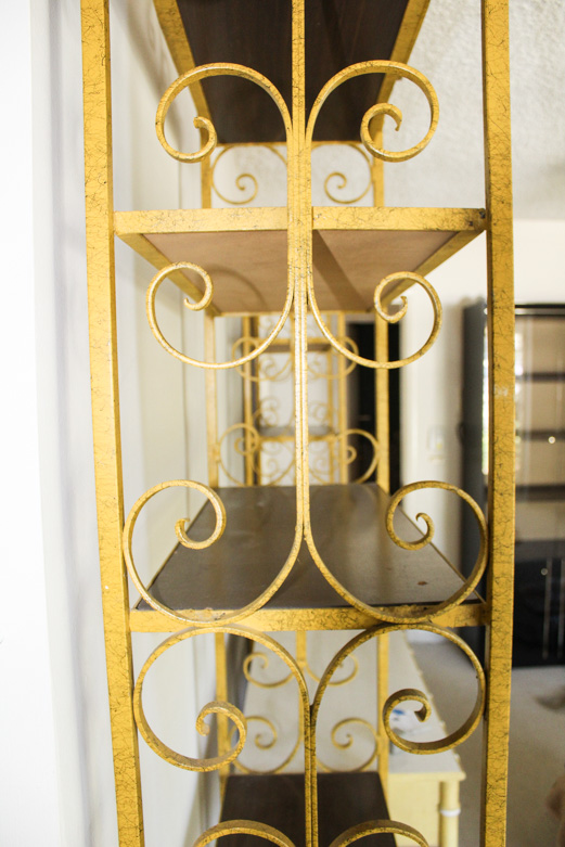 Yellow Standing Metal Shelf Units