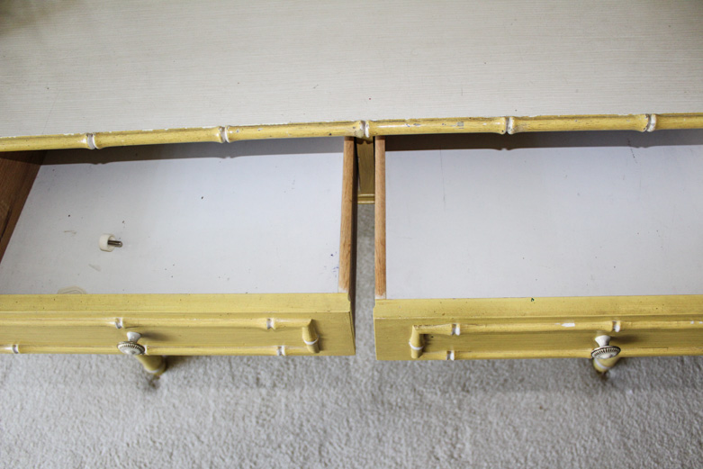 Vintage Rattan Desk With Chair