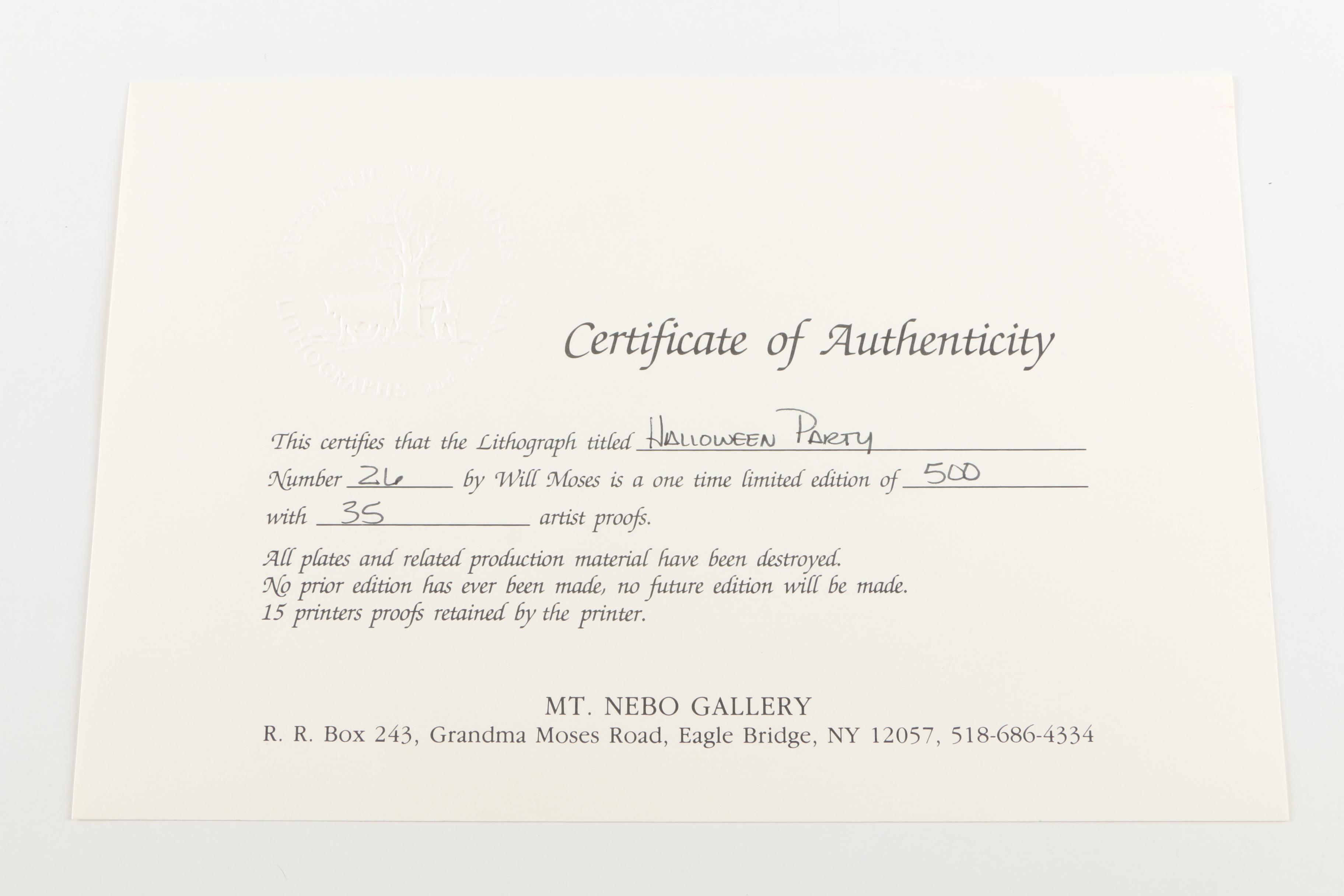 Will Moses Limited Edition Giclee "Trick Or Treat"