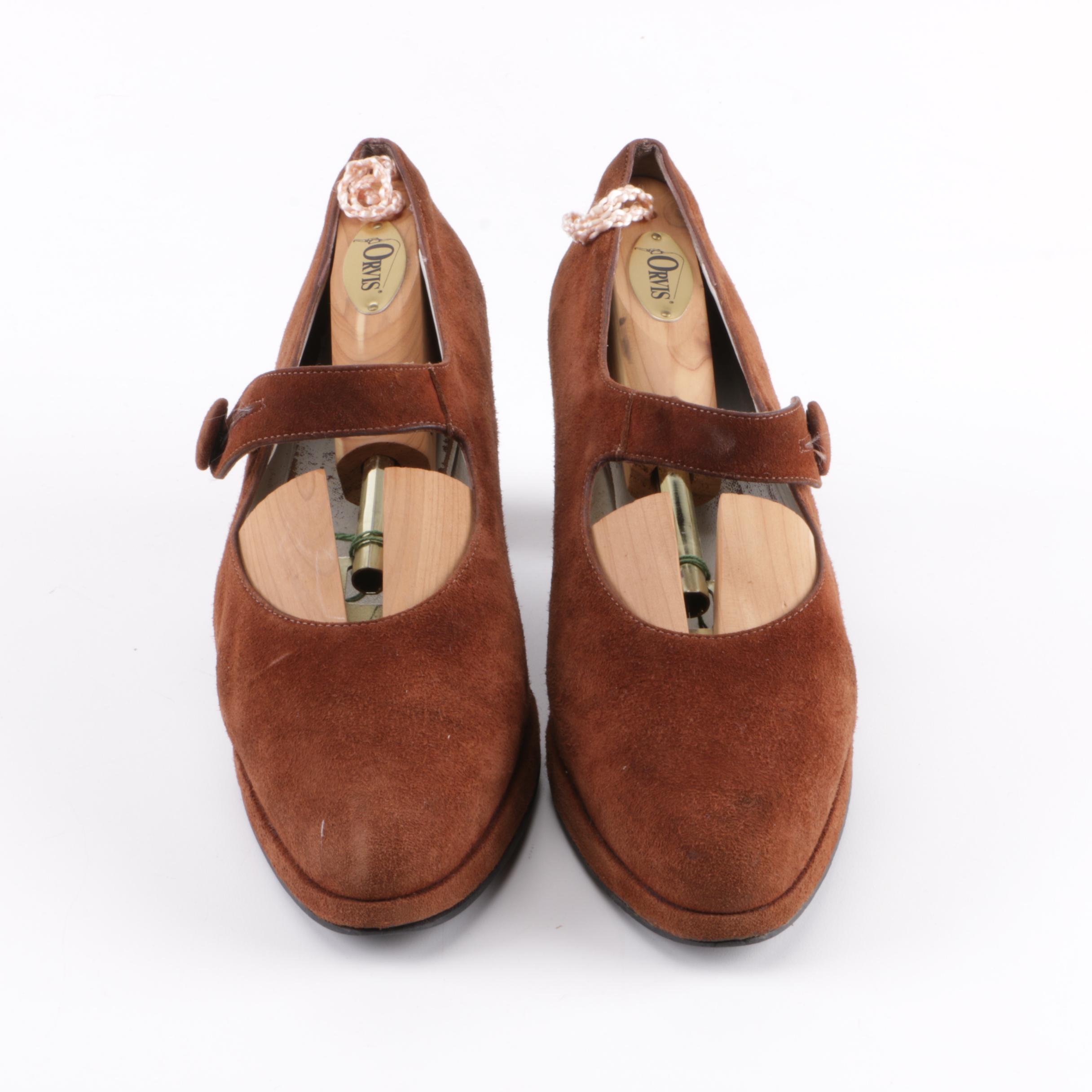 Robert Clergerie Suede Heeled Loafers
