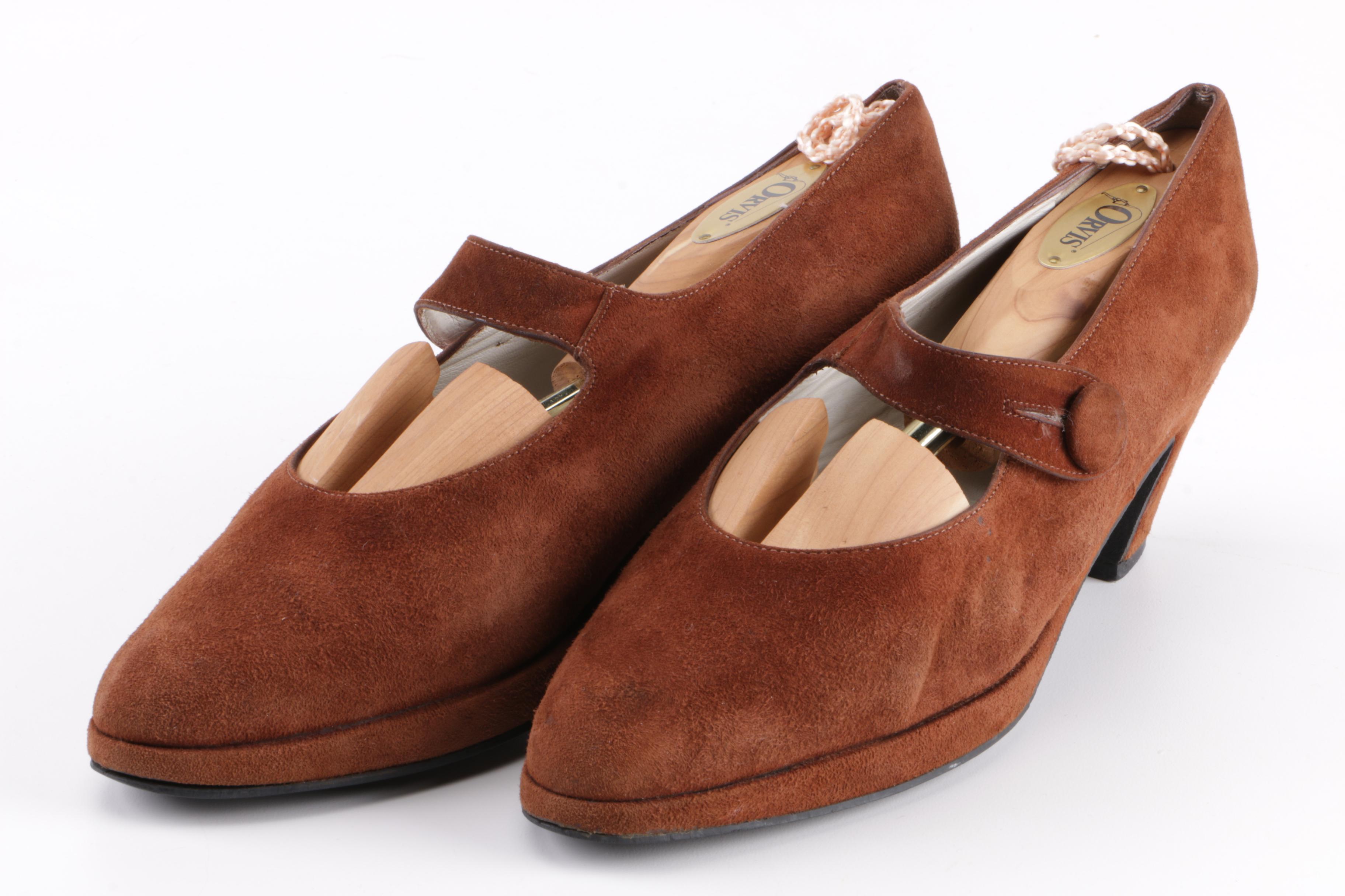 Robert Clergerie Suede Heeled Loafers