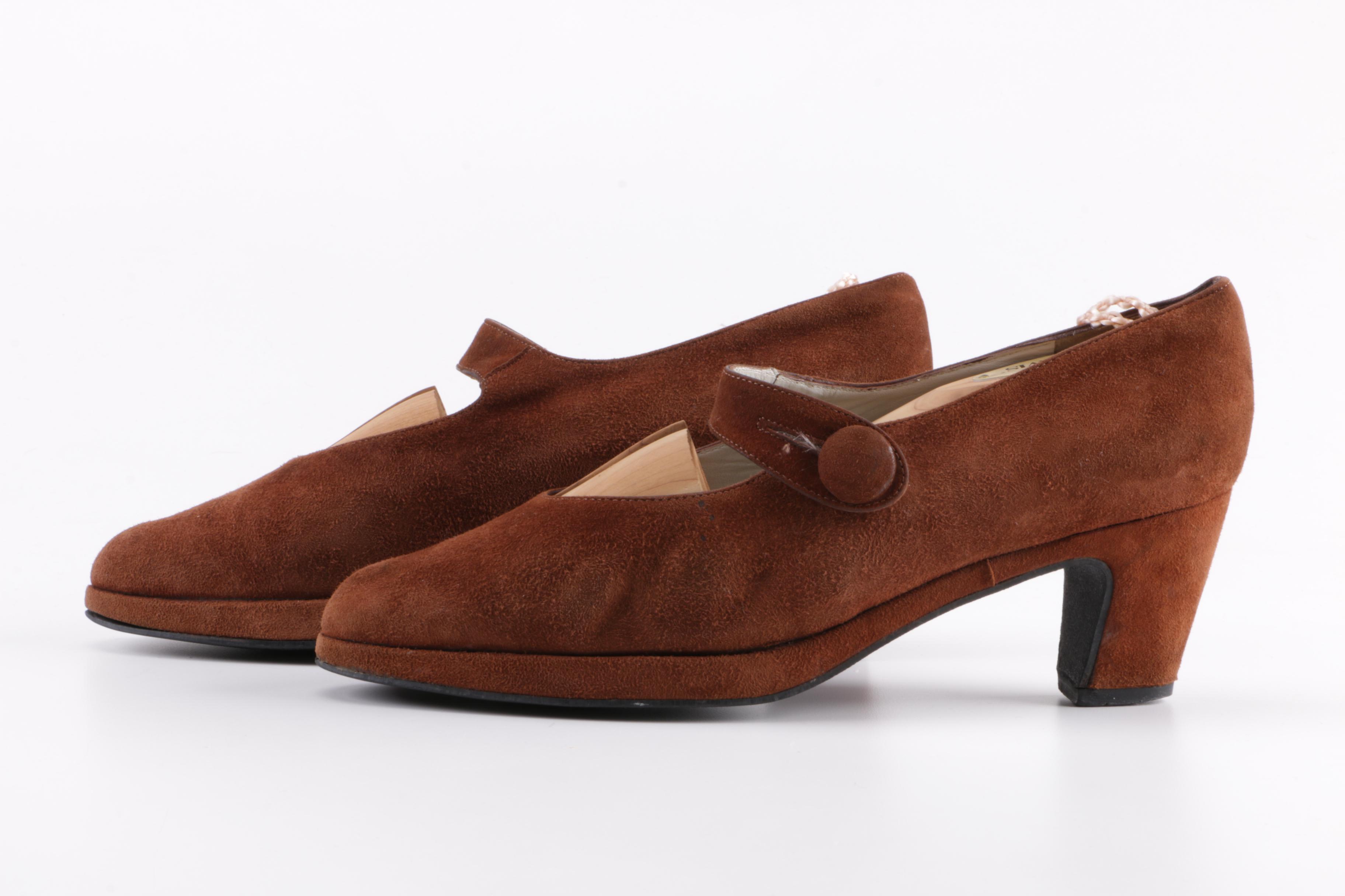 Robert Clergerie Suede Heeled Loafers