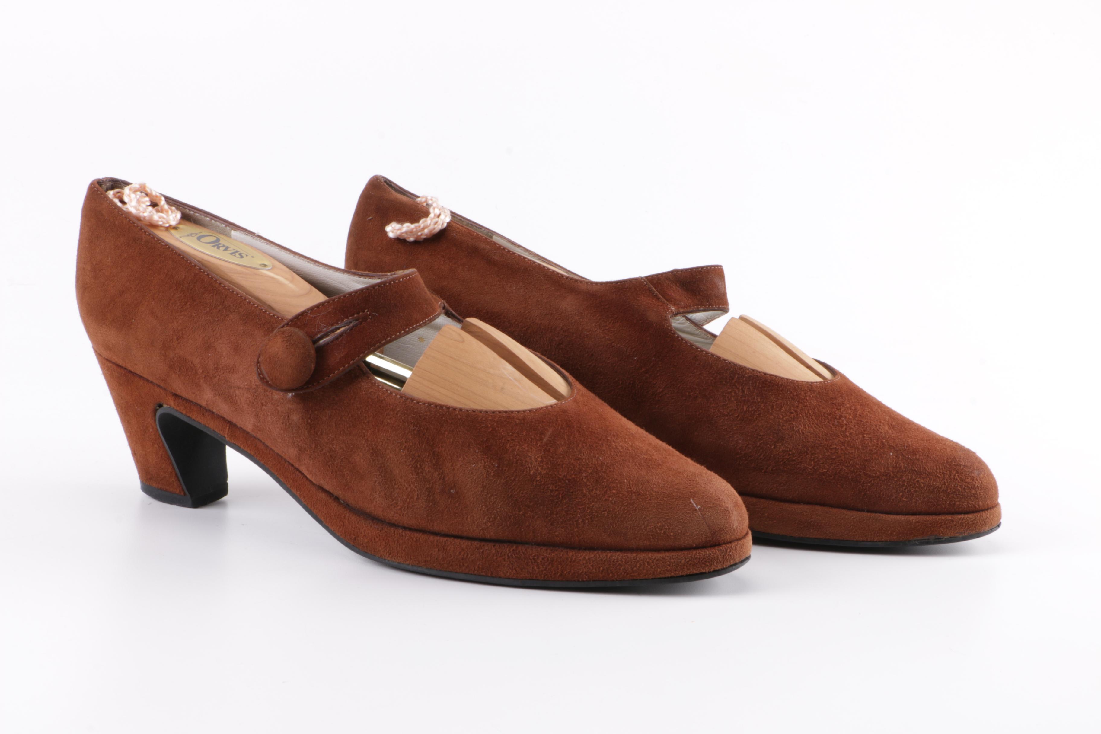 Robert Clergerie Suede Heeled Loafers