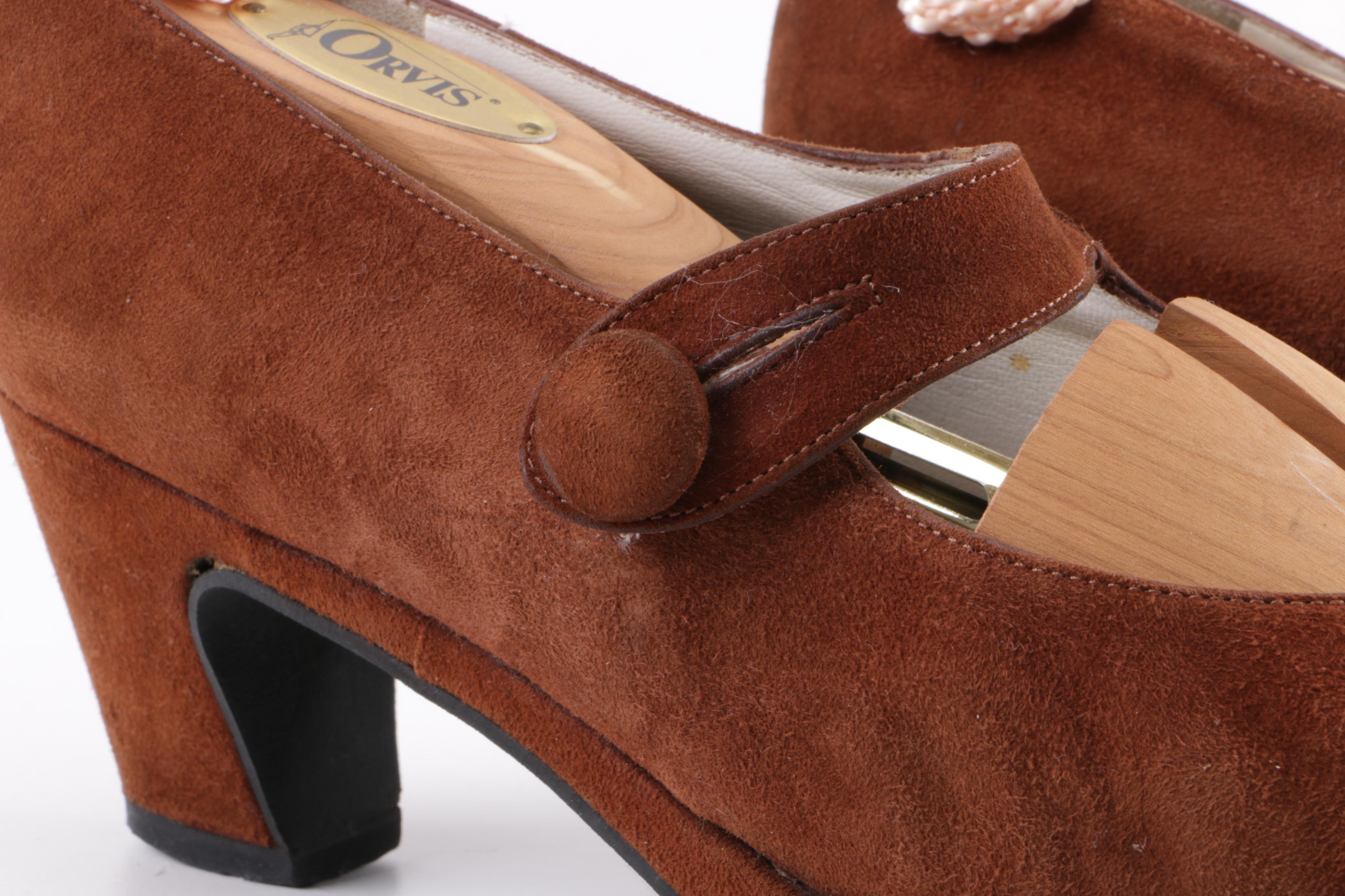 Robert Clergerie Suede Heeled Loafers