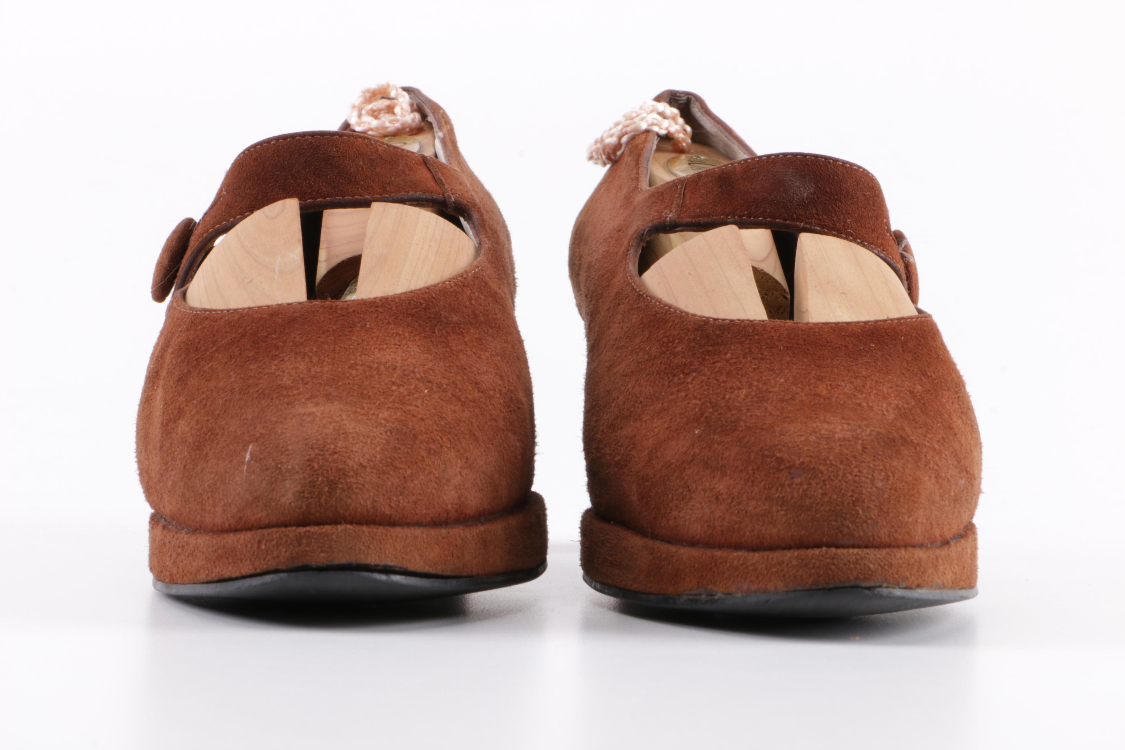 Robert Clergerie Suede Heeled Loafers