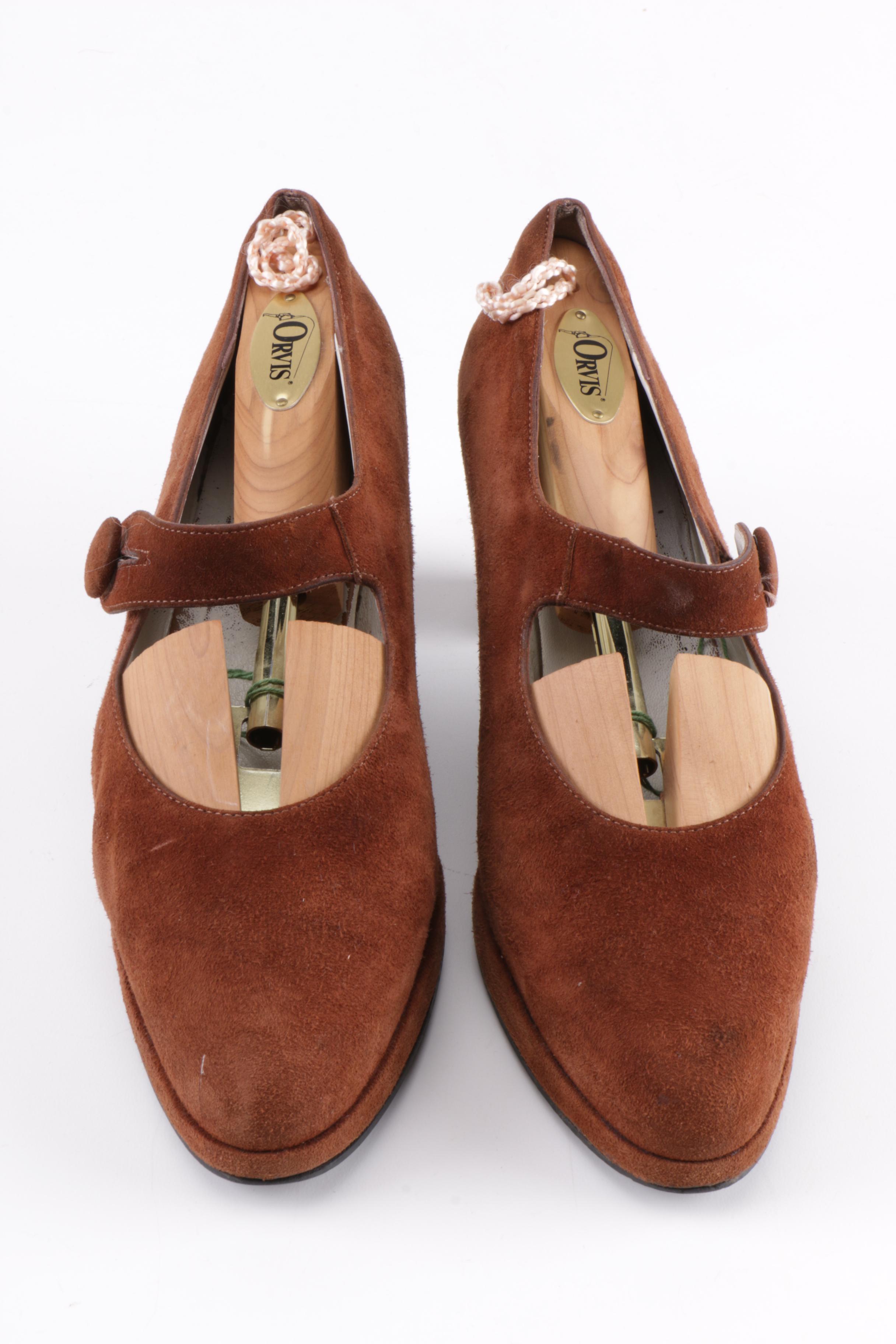 Robert Clergerie Suede Heeled Loafers