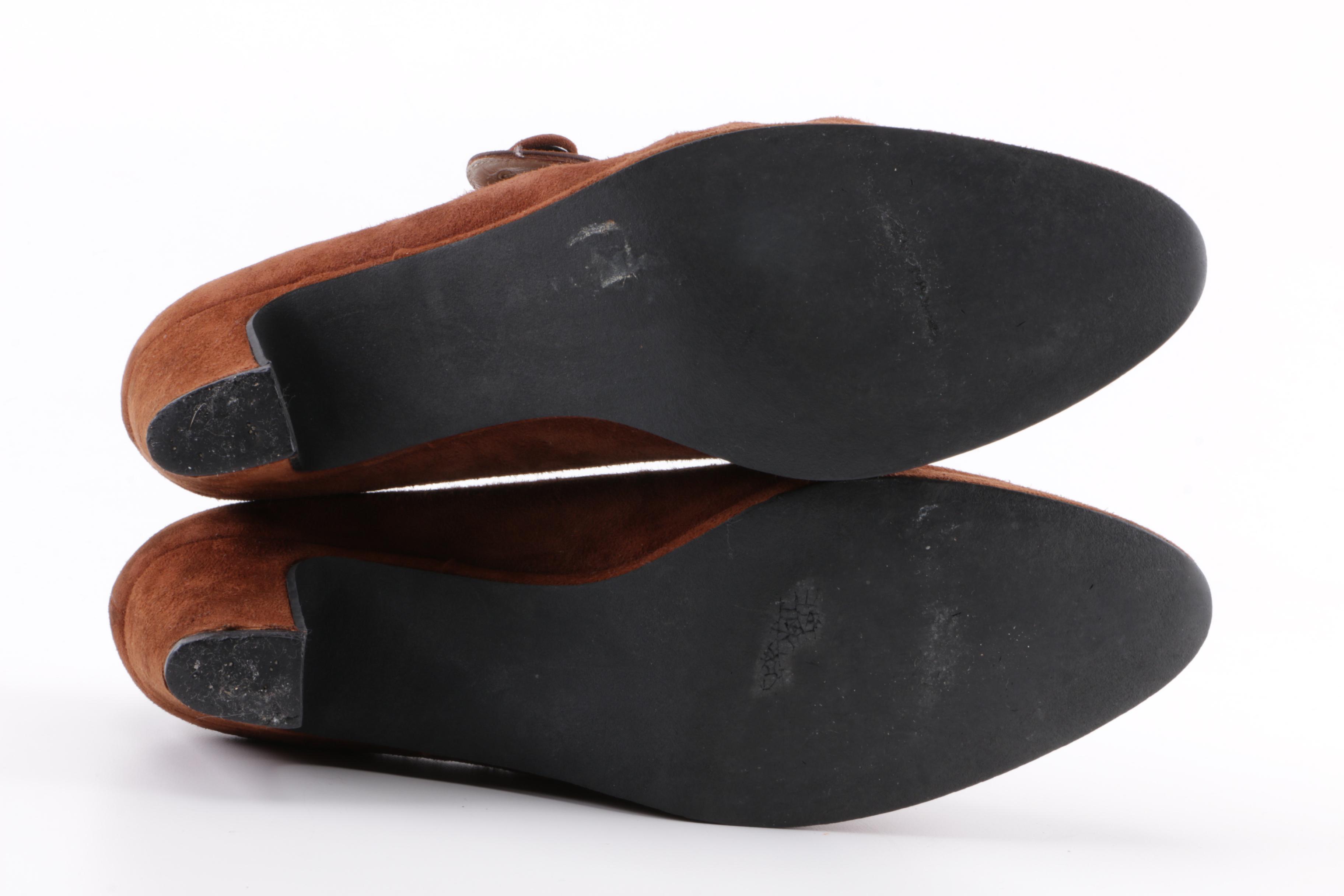 Robert Clergerie Suede Heeled Loafers