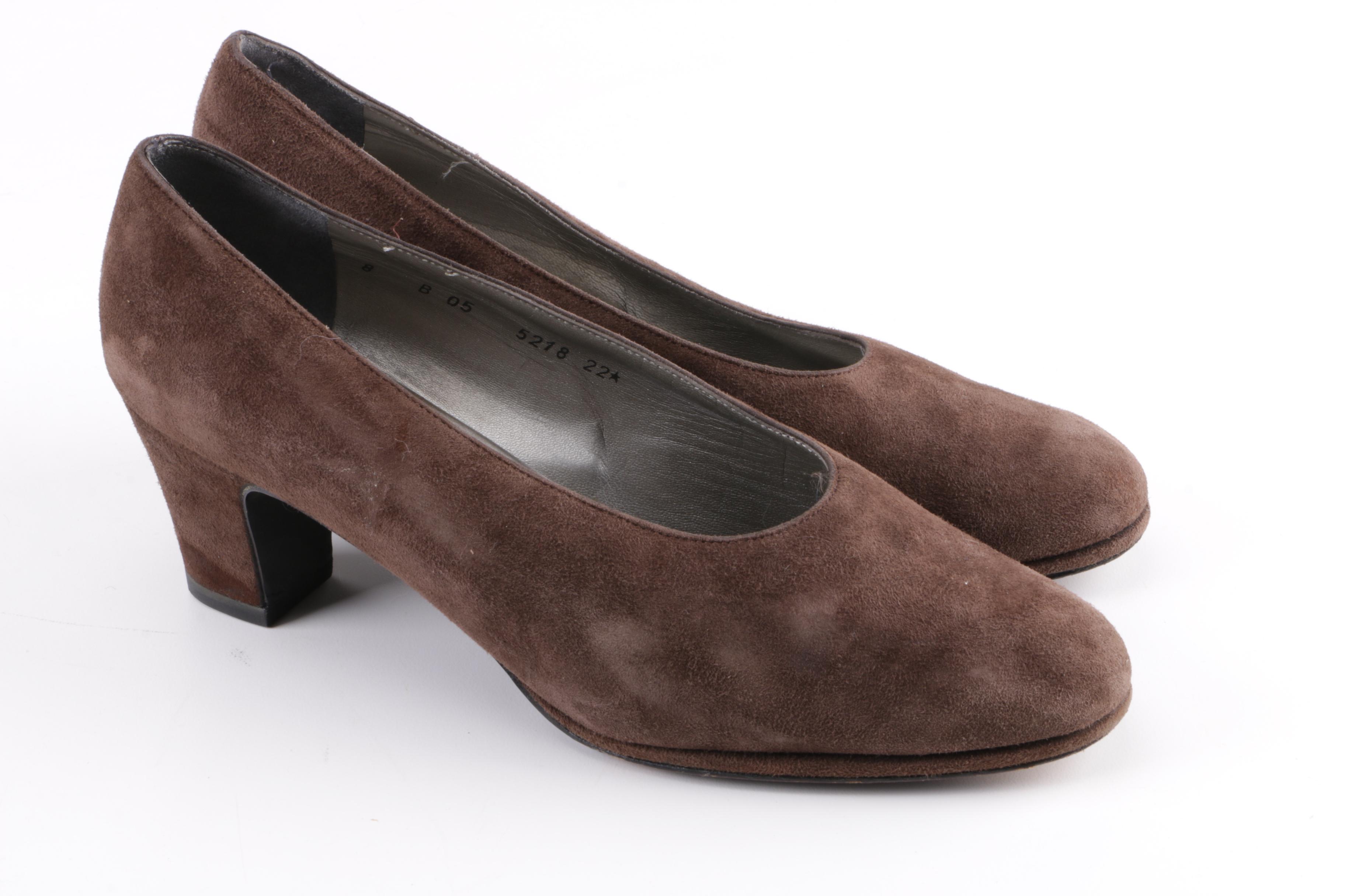 Robert Clergerie Suede Heeled Loafers
