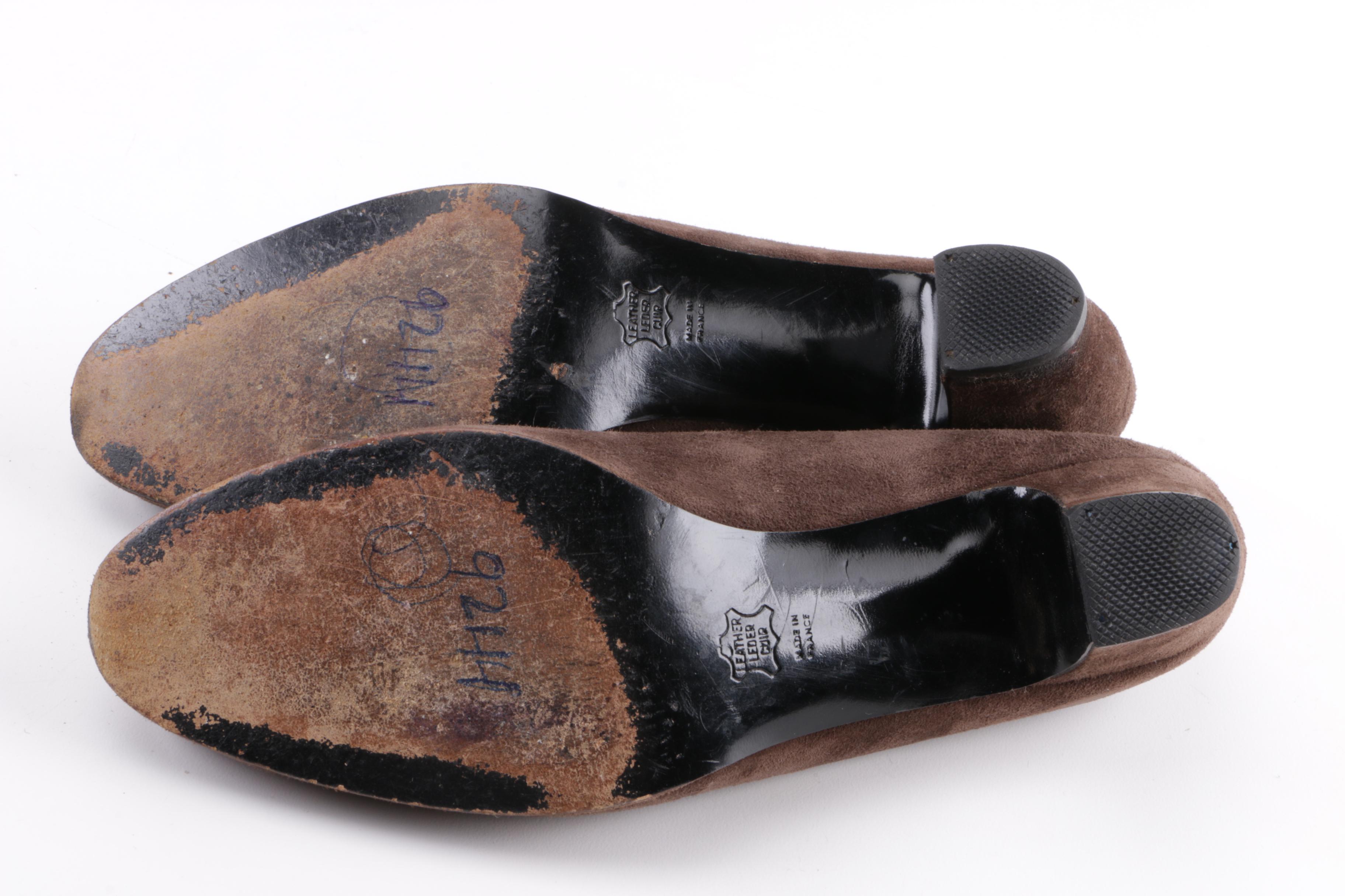 Robert Clergerie Suede Heeled Loafers