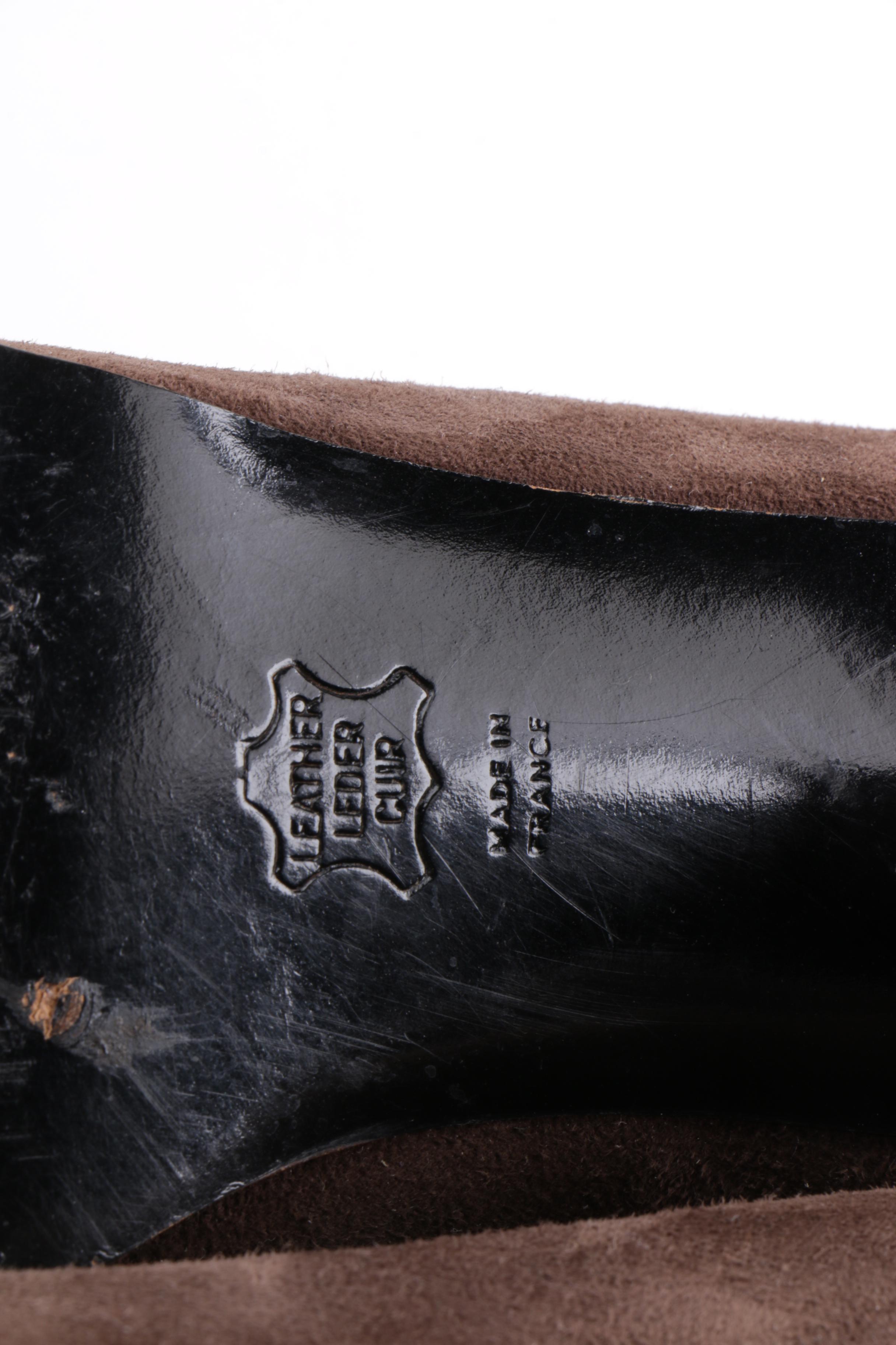 Robert Clergerie Suede Heeled Loafers