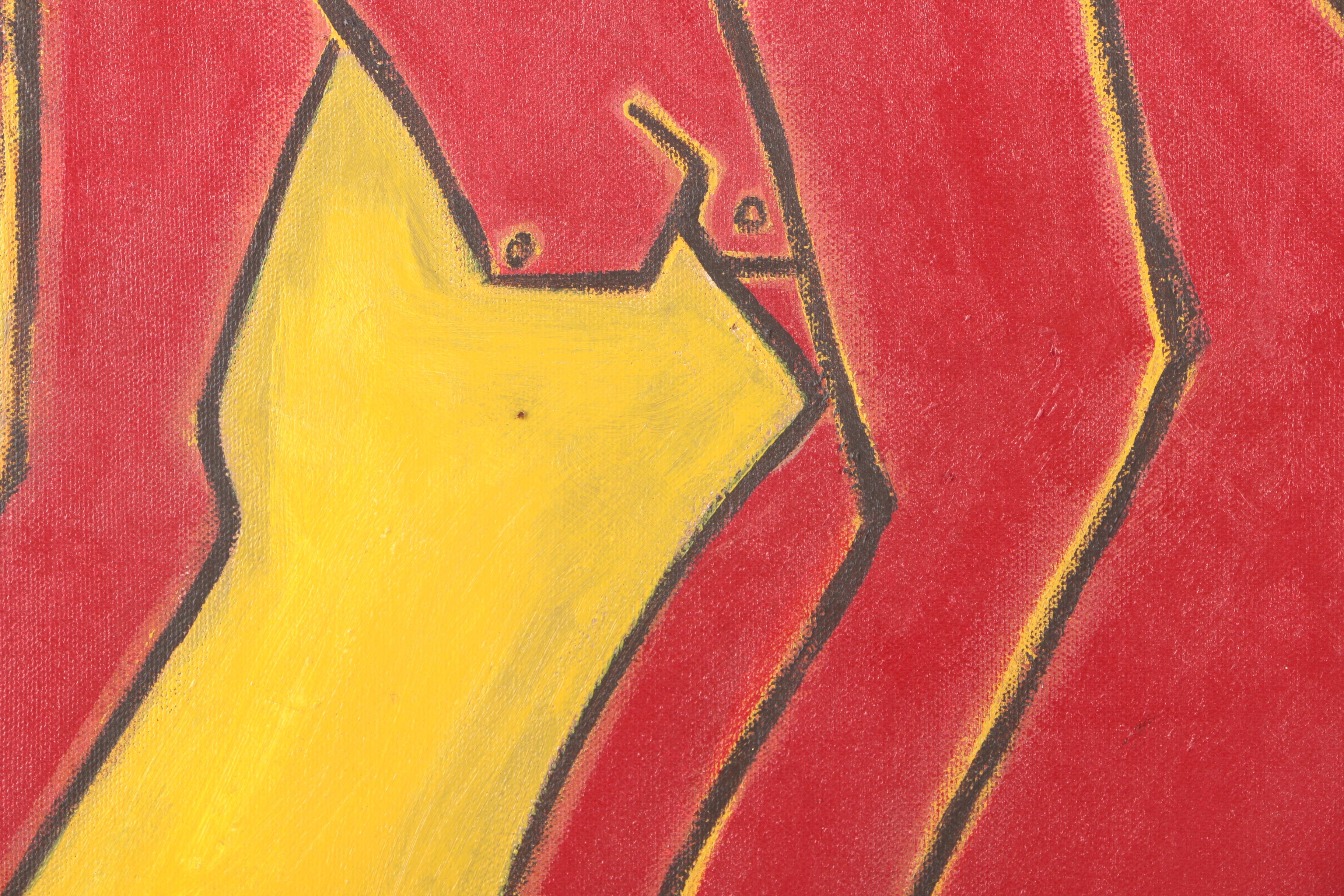 Amy Woodbury Oil on Canvas "Very Red Nude"