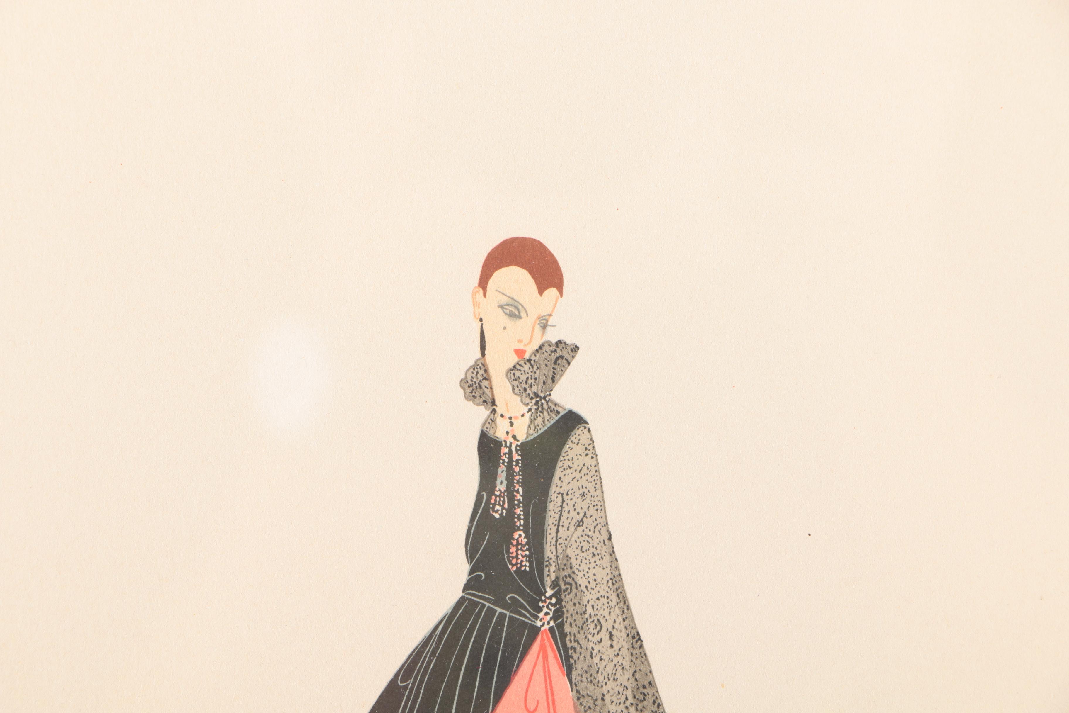 Erté Limited Edition Lithograph on Paper "Yvette"