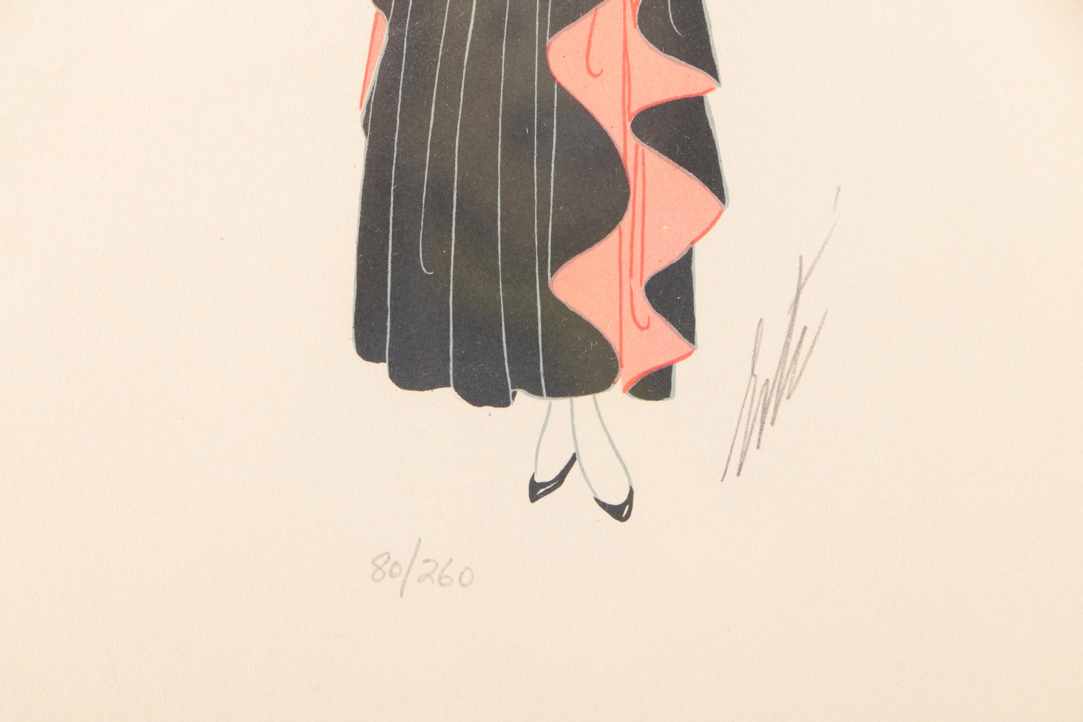 Erté Limited Edition Lithograph on Paper "Yvette"