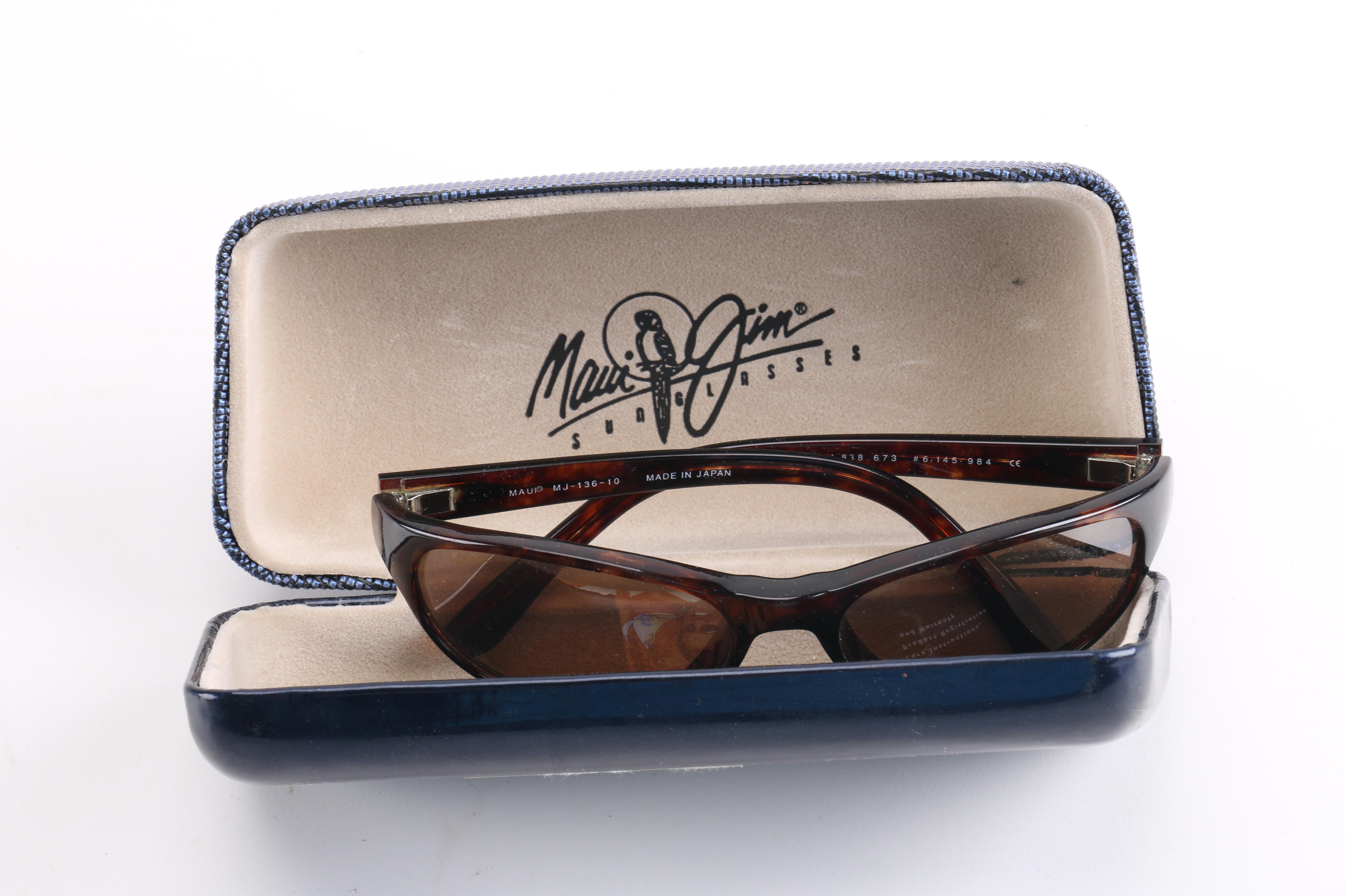 Collection of Sunglasses Including Maui Jim and Optical Affairs