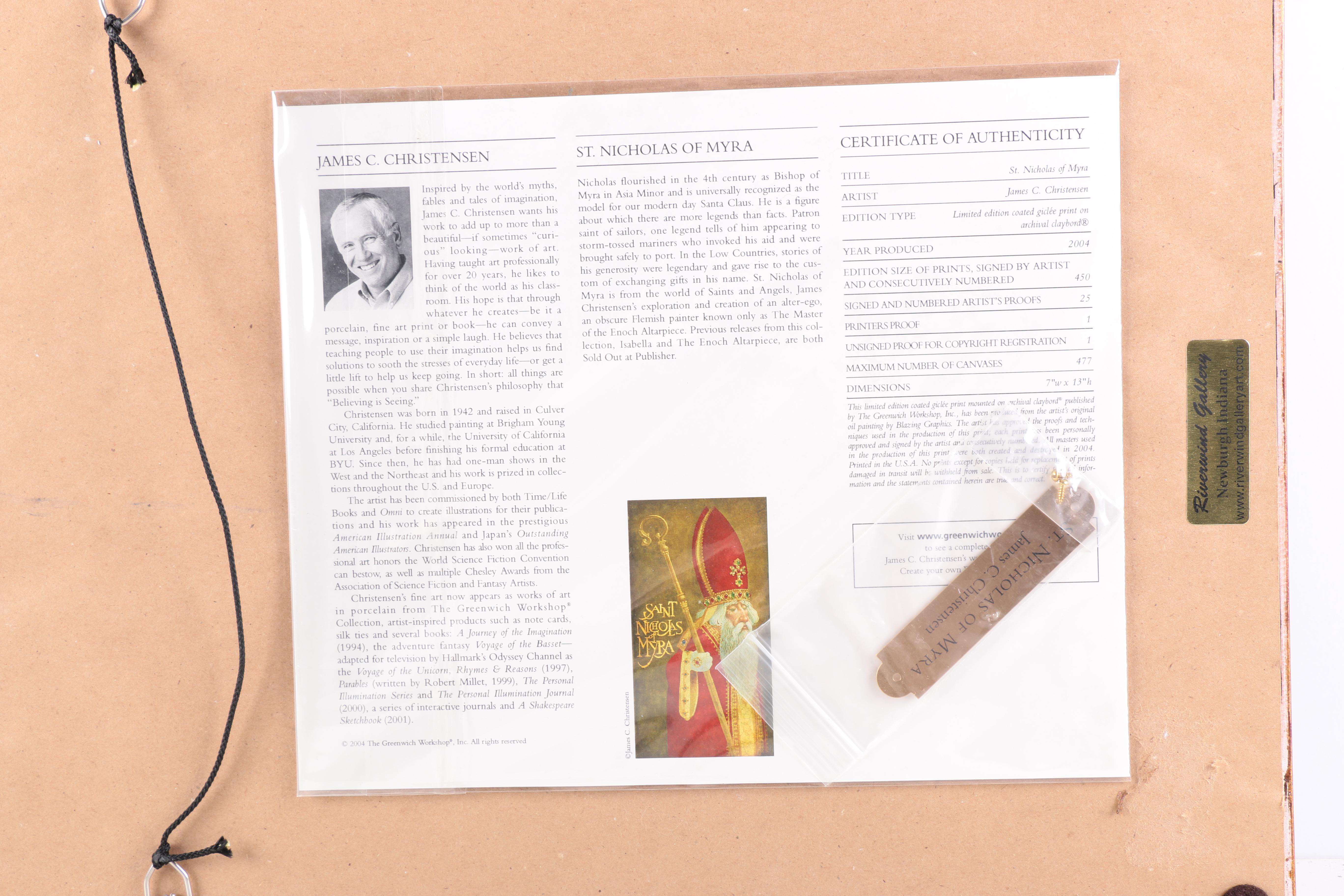 James C. Christensen Limited Edition Giclee "Saint Nicholas of Myra"