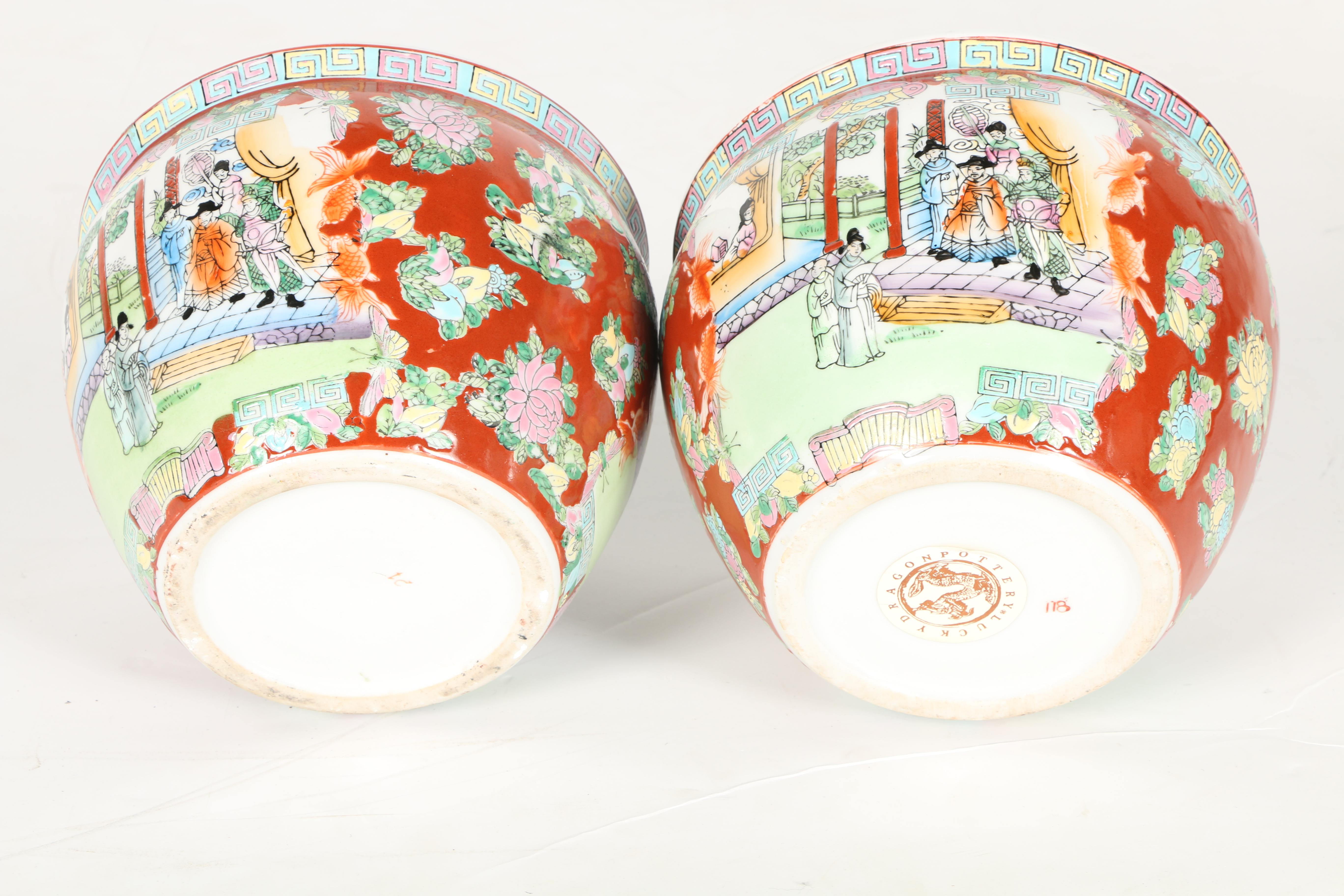 Ceramic Chinoiserie Pottery Including Lucky Dragon Pottery