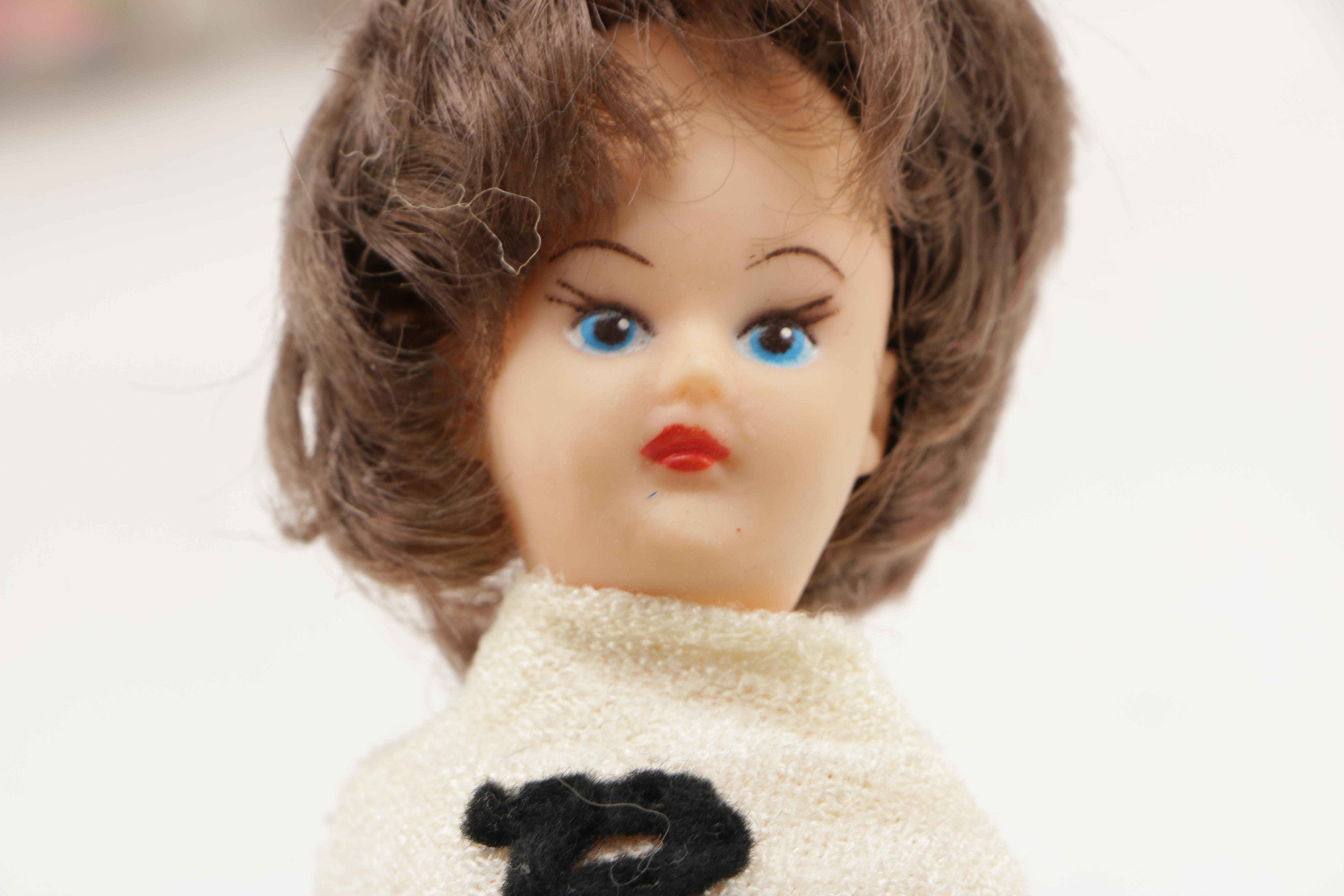 Vintage Dolls With Accessories Including 1967 Tiny Thumbelina