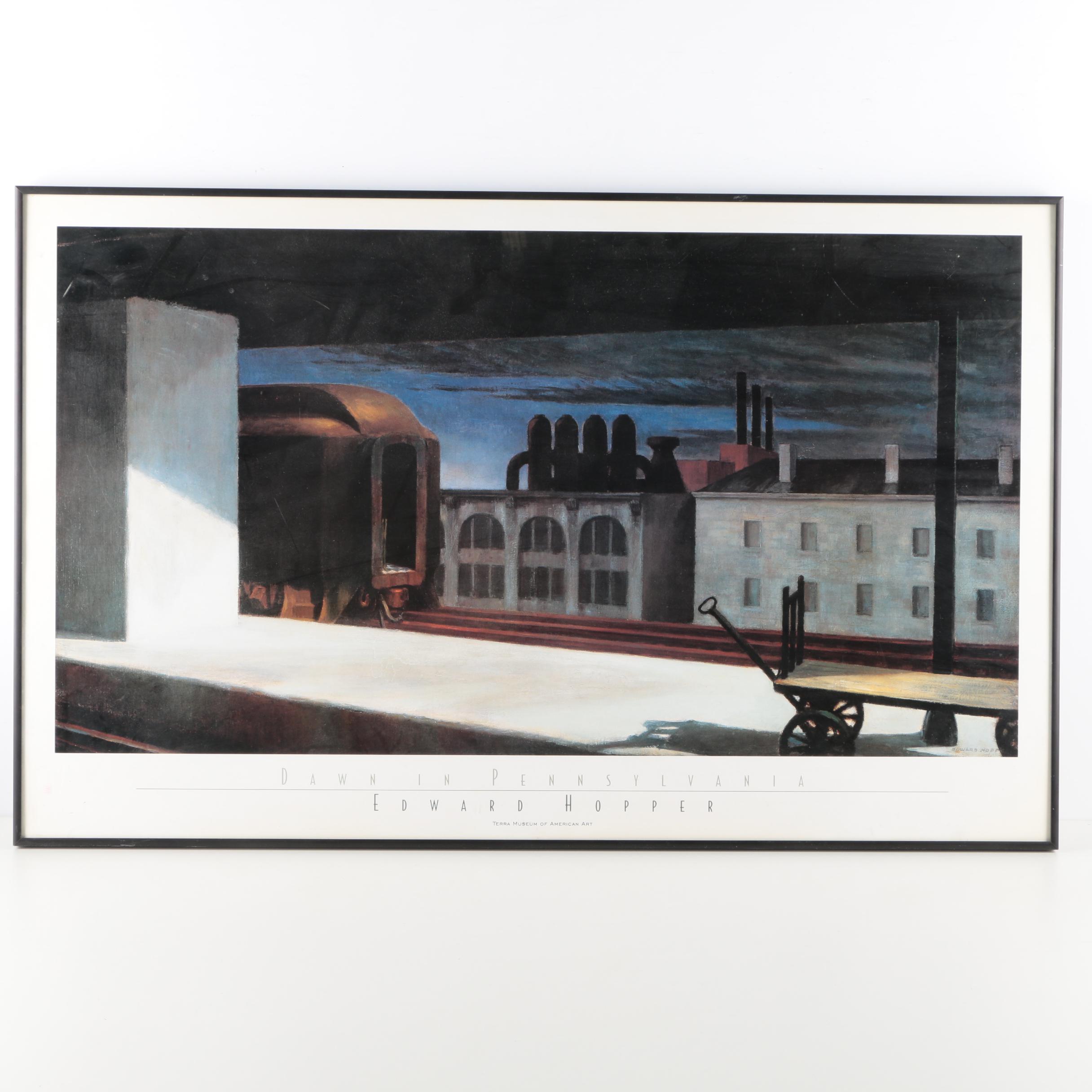 Offset Lithograph Poster After Edward Hopper's "Dawn in Pennsylvania"