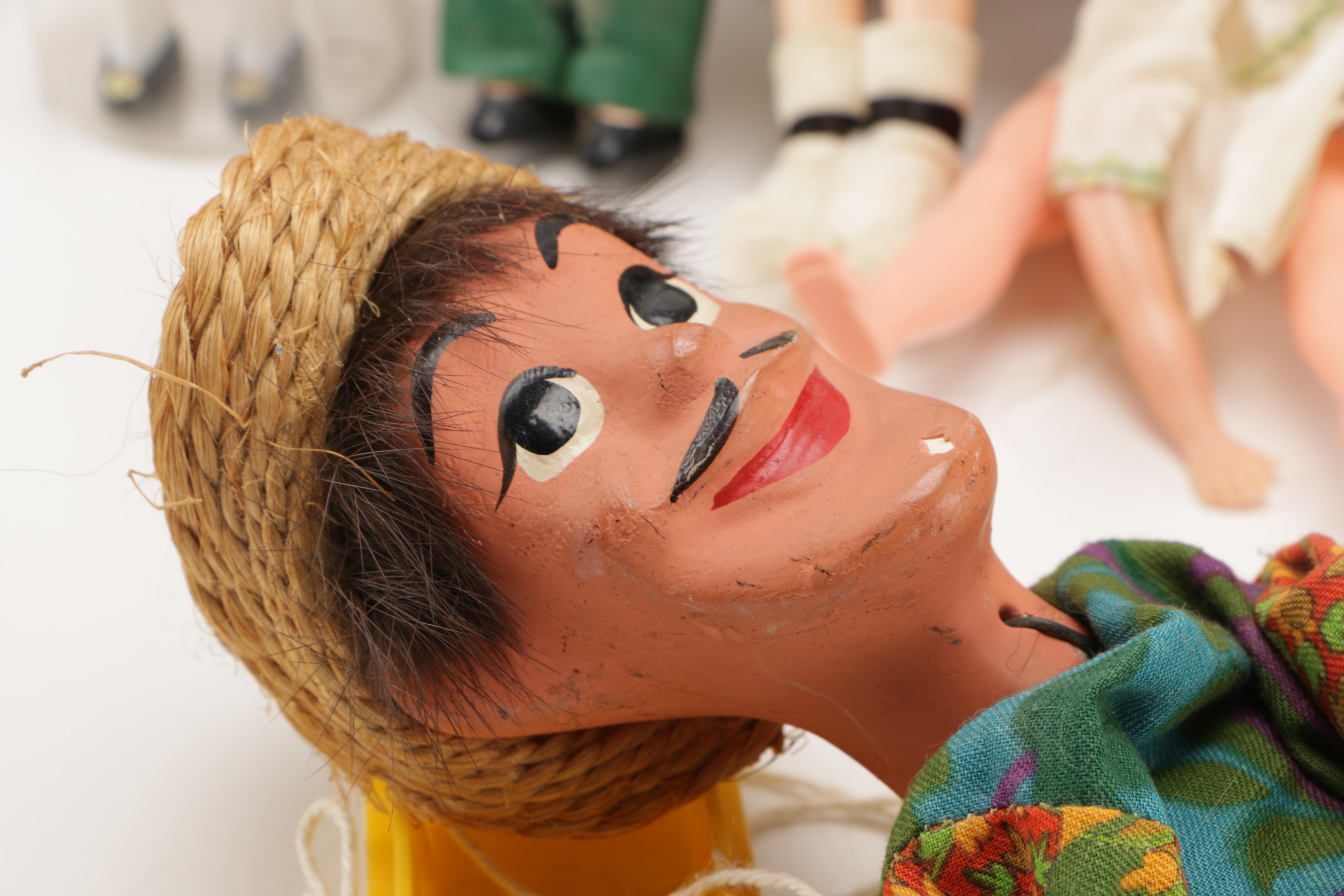 Vintage Dolls With Accessories Including 1967 Tiny Thumbelina