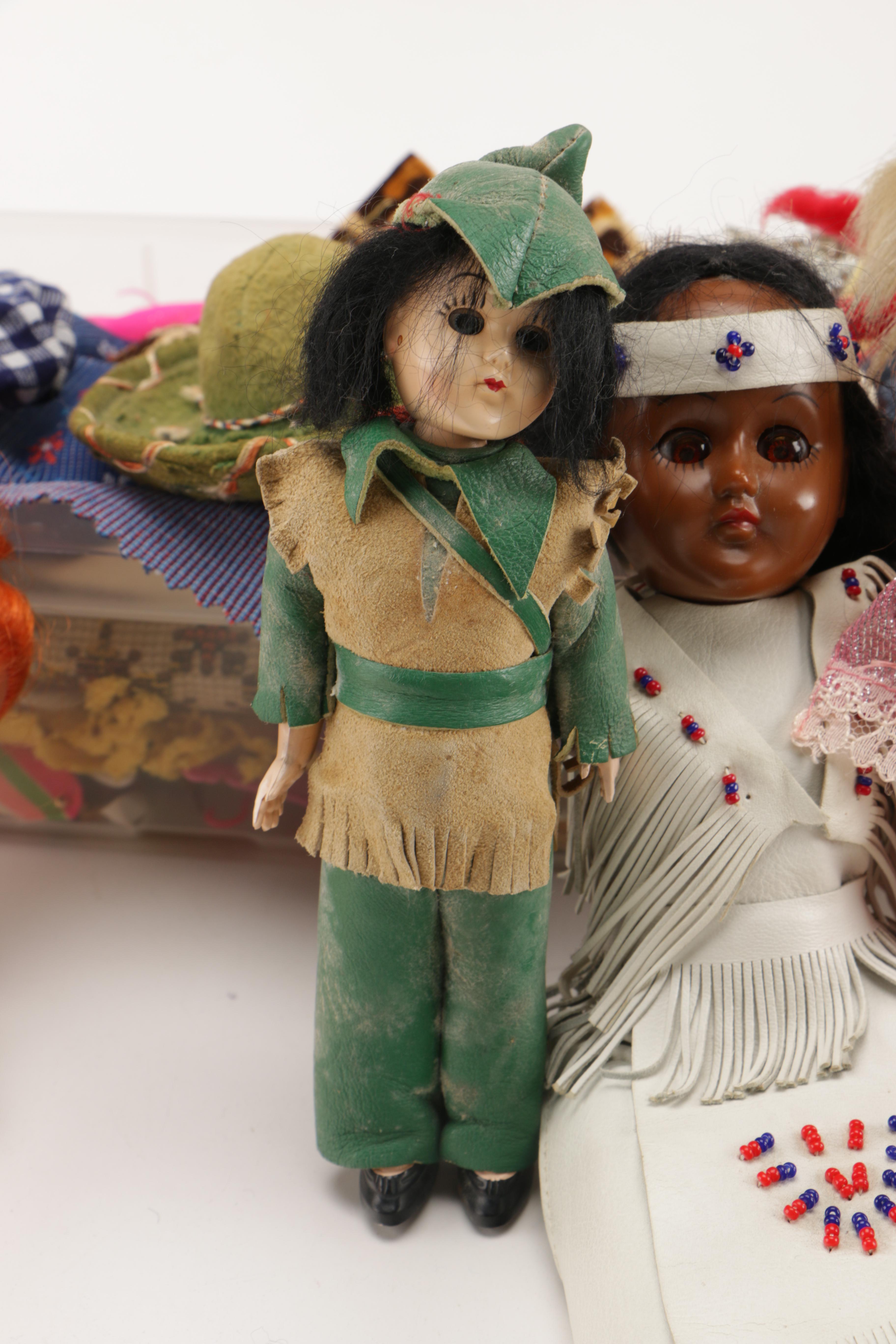 Vintage Dolls With Accessories Including 1967 Tiny Thumbelina