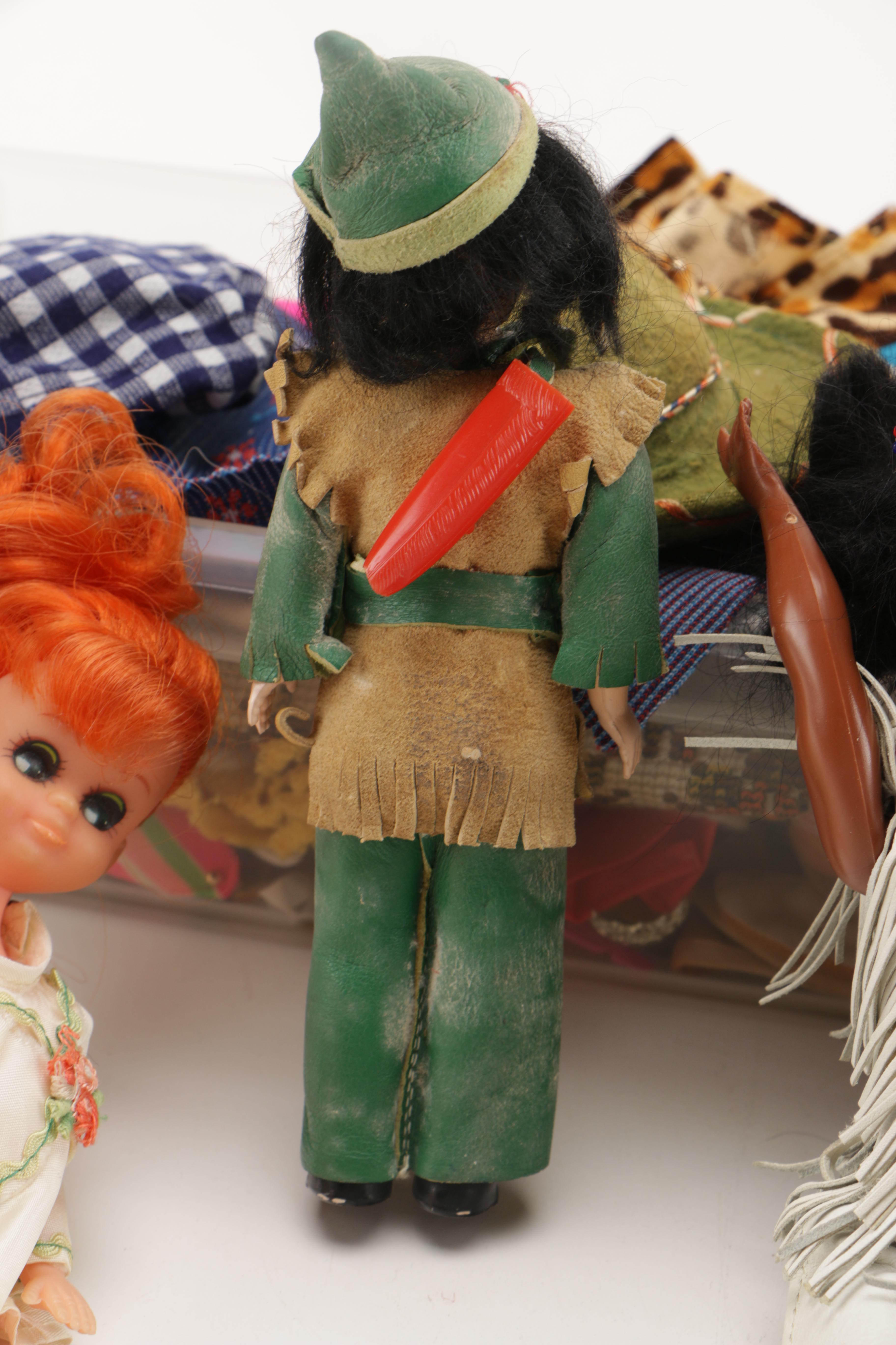 Vintage Dolls With Accessories Including 1967 Tiny Thumbelina