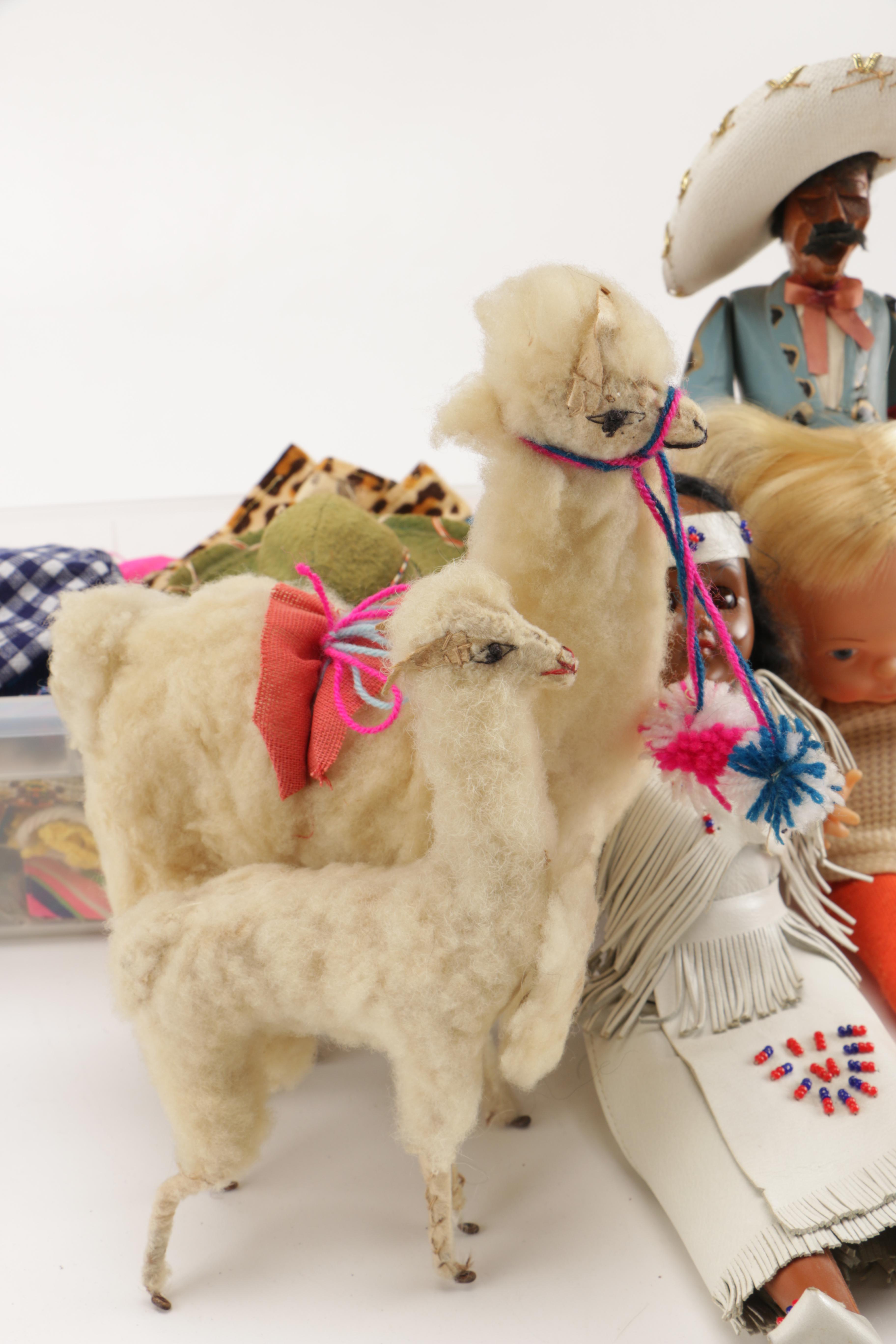 Vintage Dolls With Accessories Including 1967 Tiny Thumbelina