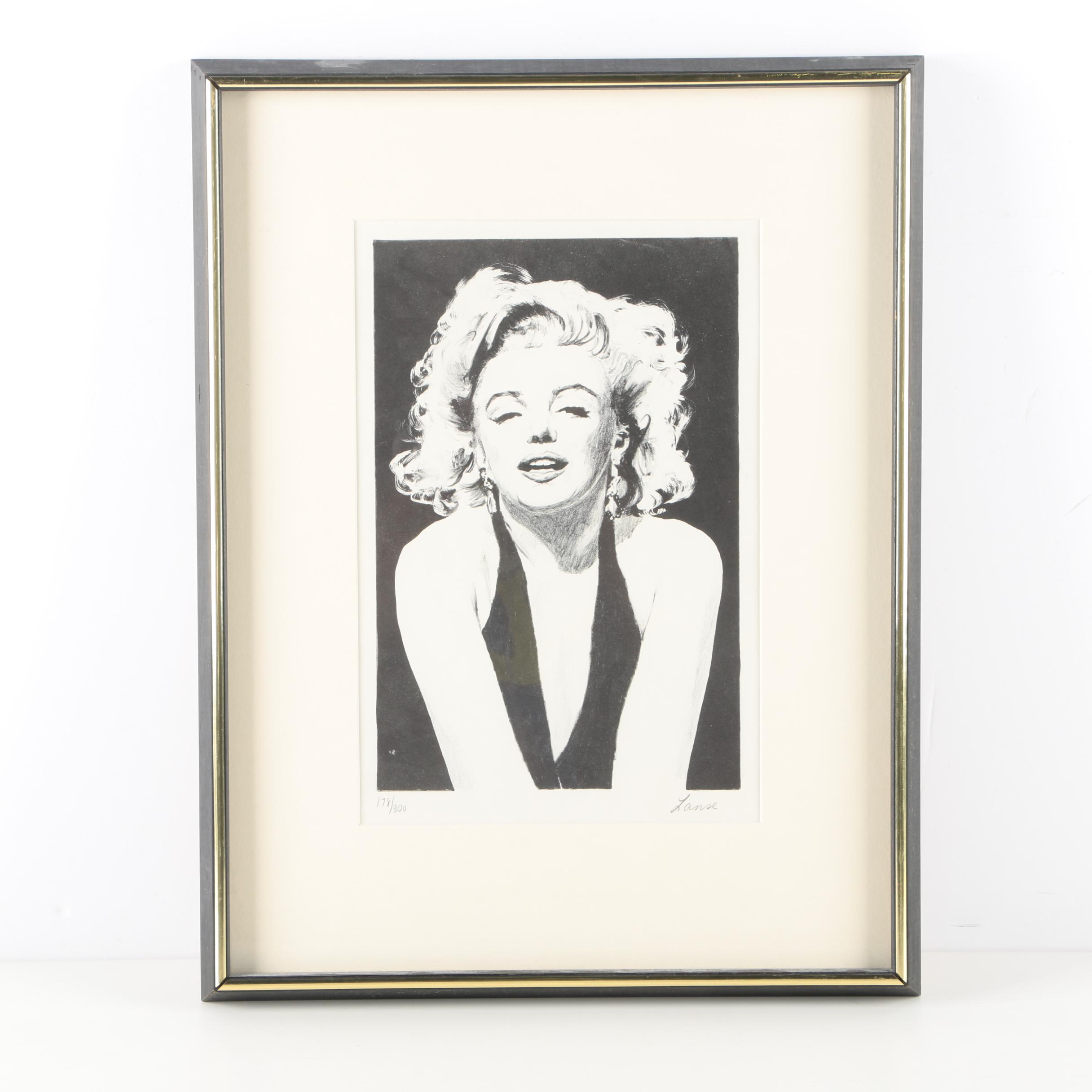 Lanse Limited Edition Lithograph on Paper of Marilyn Monroe