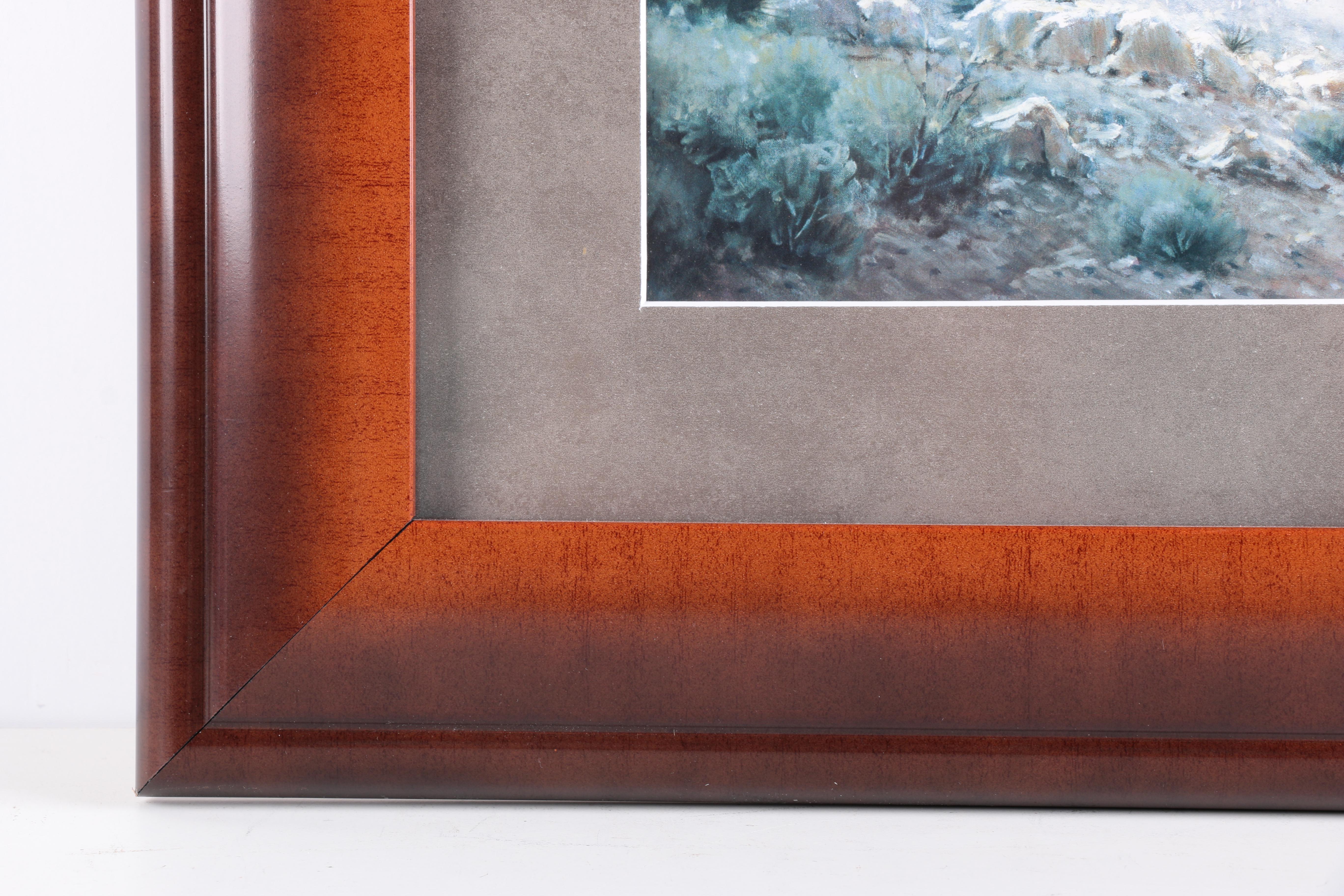 Offset Lithographs After G. Harvey Cowboy Paintings "Takin' A Soakin'" and "Lights of a New Era"