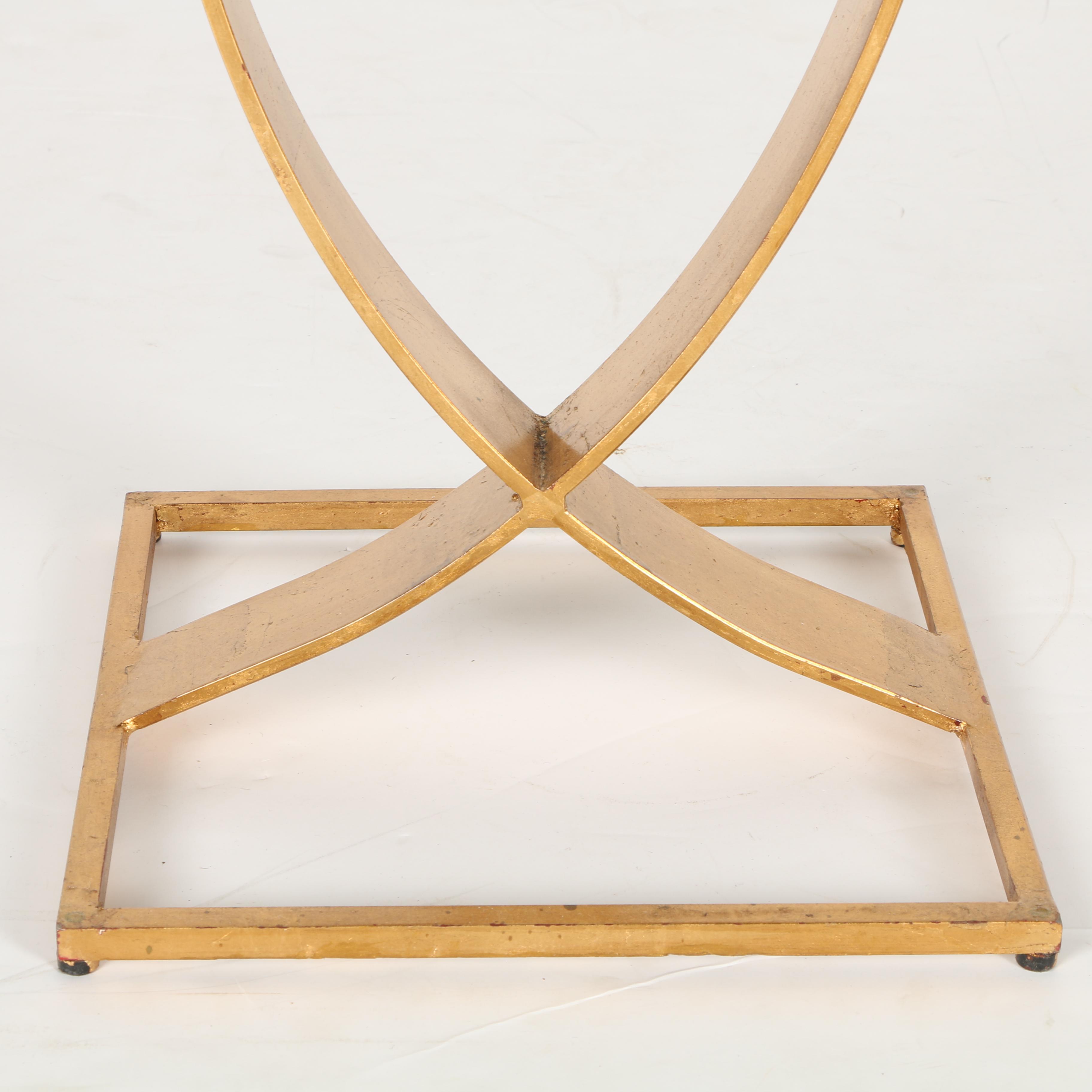 Gold Tone Mirrored Accent Table