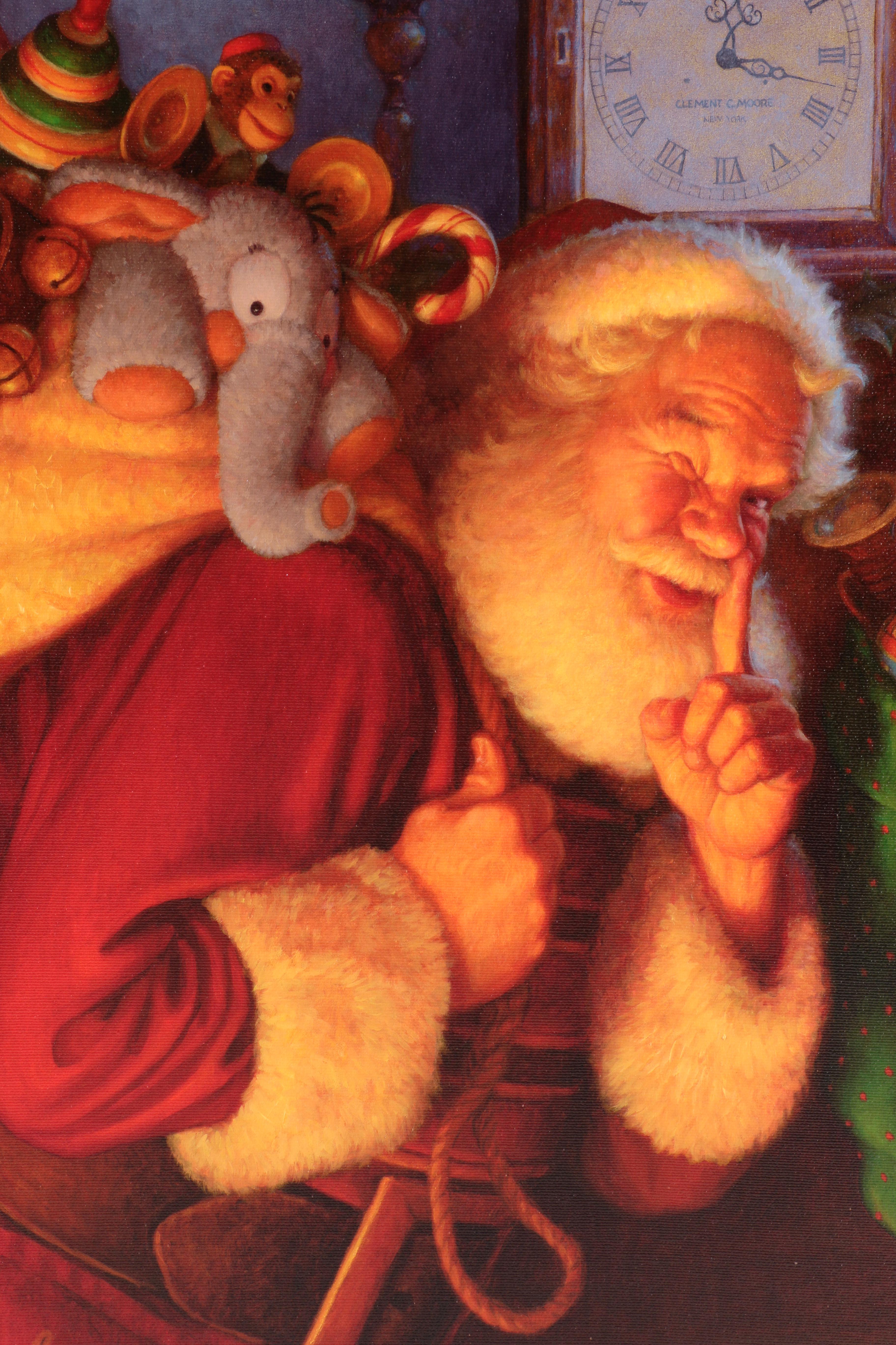 Scott Gustafson Limited Edition Giclee on Canvas "St.Nick" and "Santa With Reindeer"