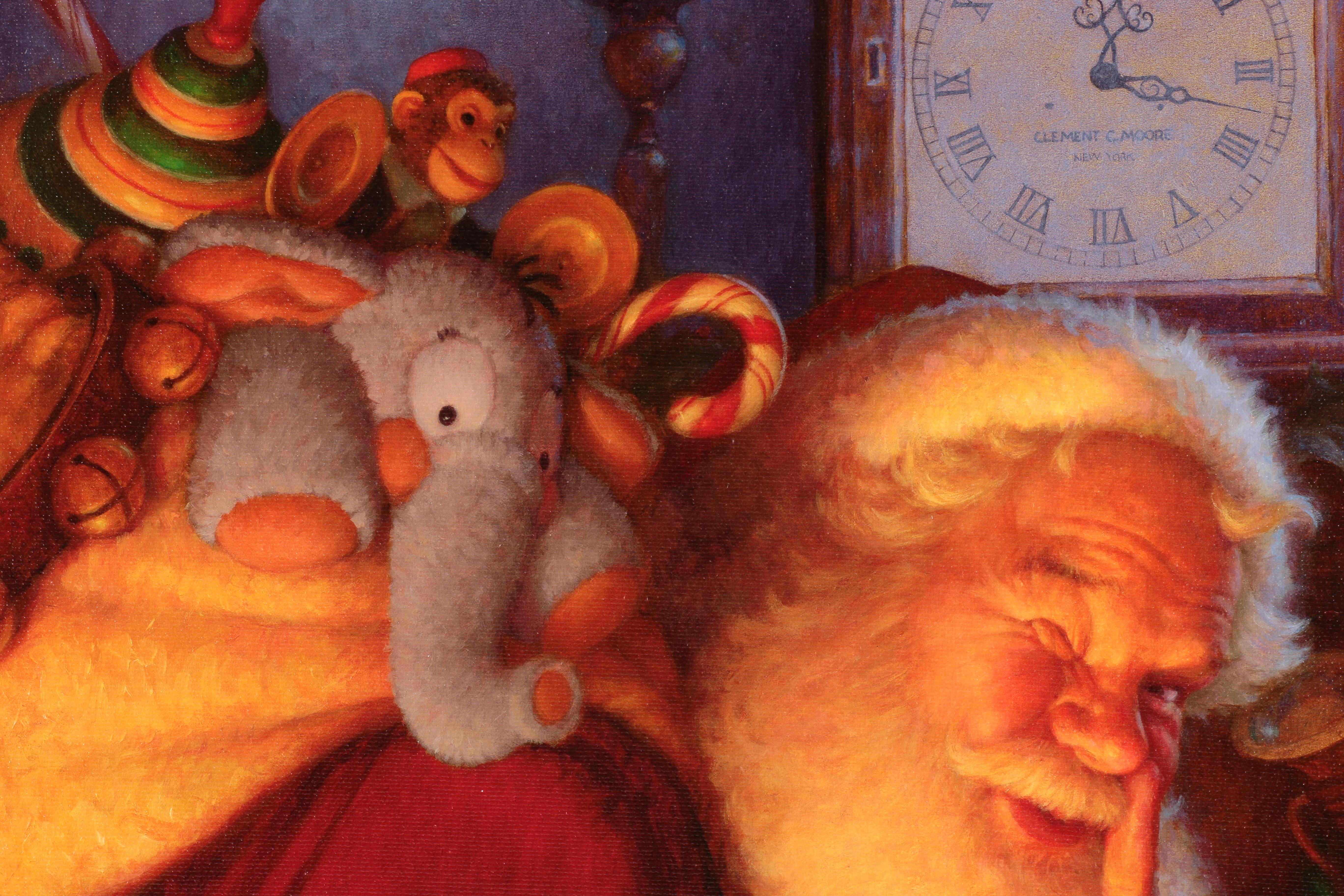 Scott Gustafson Limited Edition Giclee on Canvas "St.Nick" and "Santa With Reindeer"