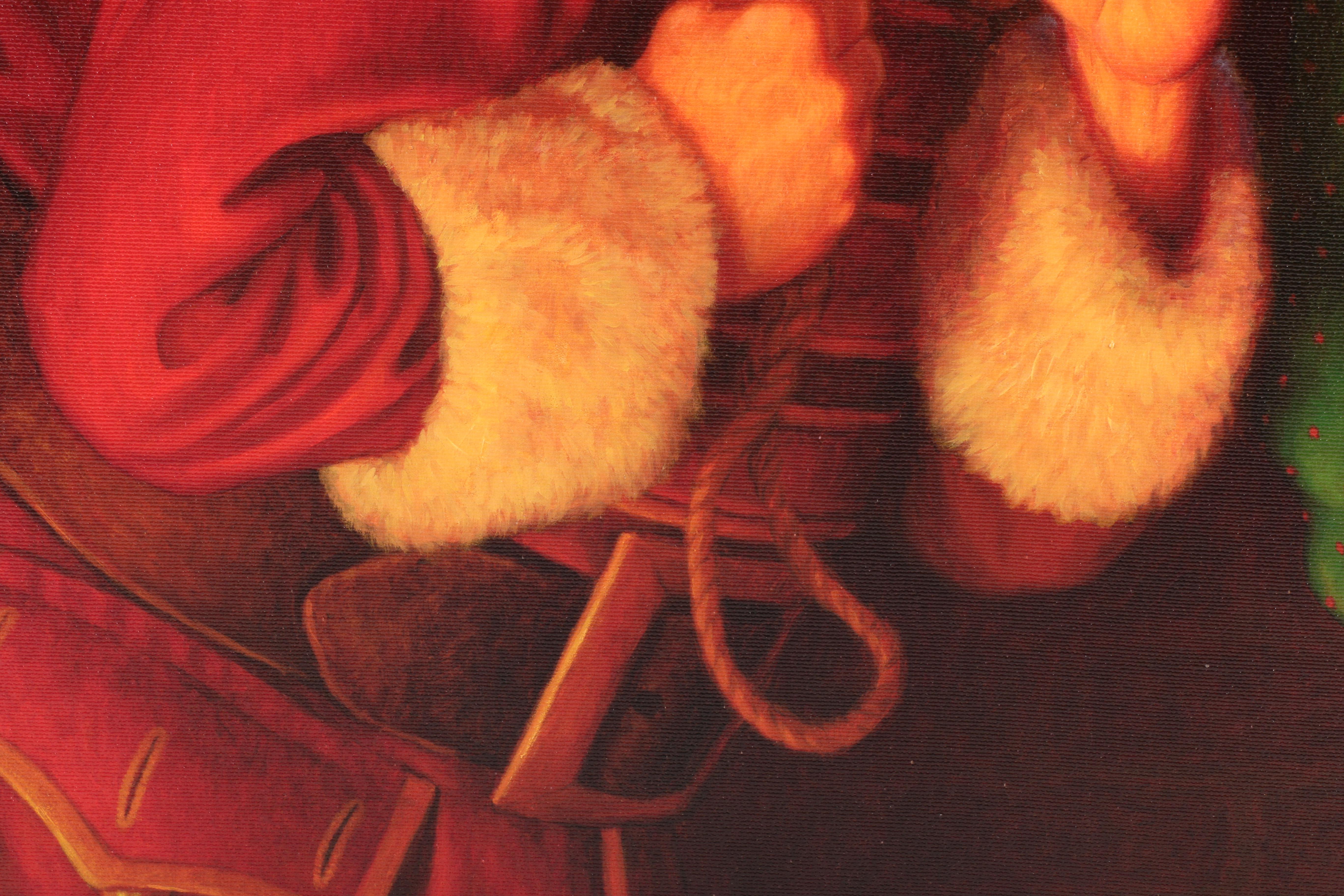 Scott Gustafson Limited Edition Giclee on Canvas "St.Nick" and "Santa With Reindeer"