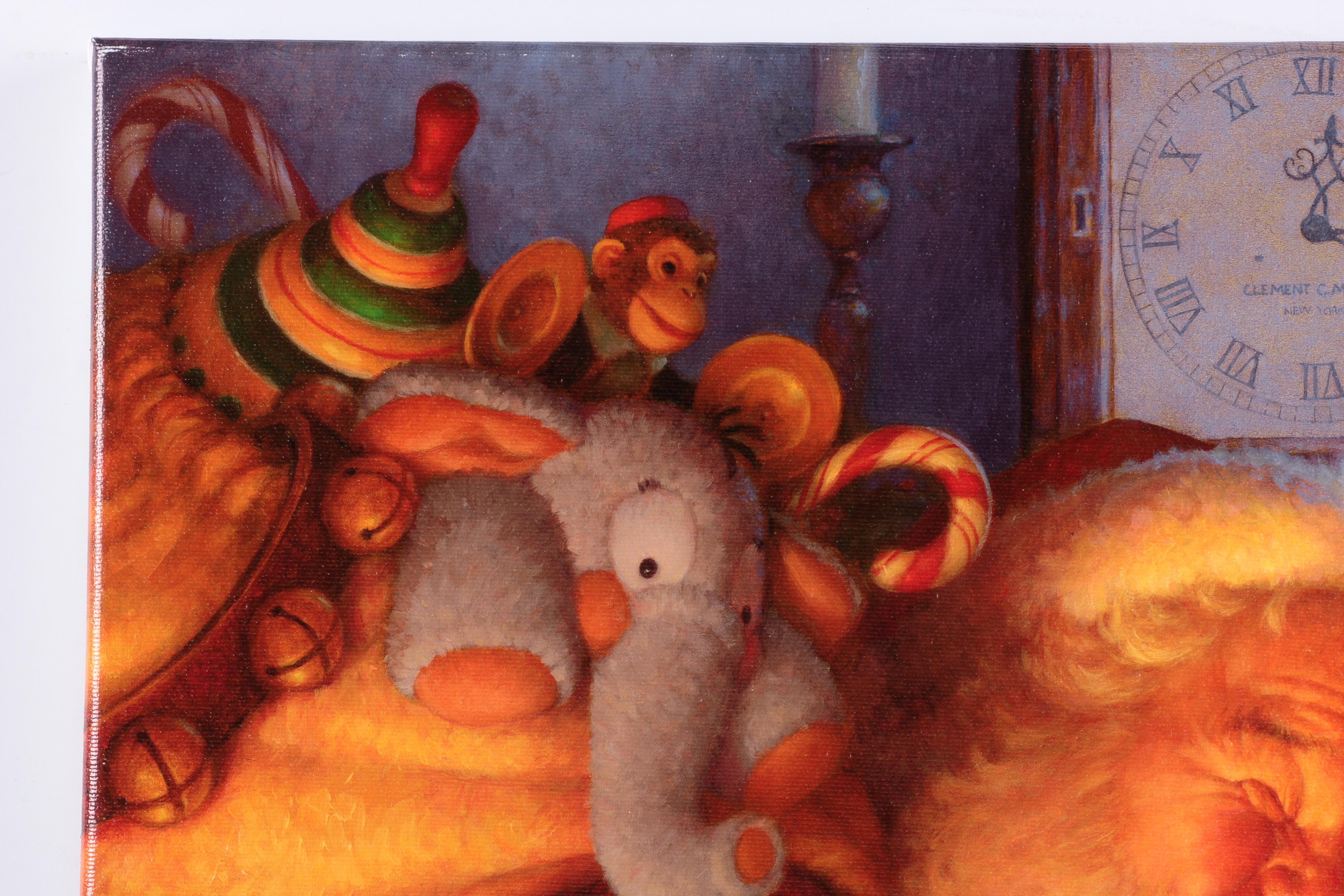 Scott Gustafson Limited Edition Giclee on Canvas "St.Nick" and "Santa With Reindeer"