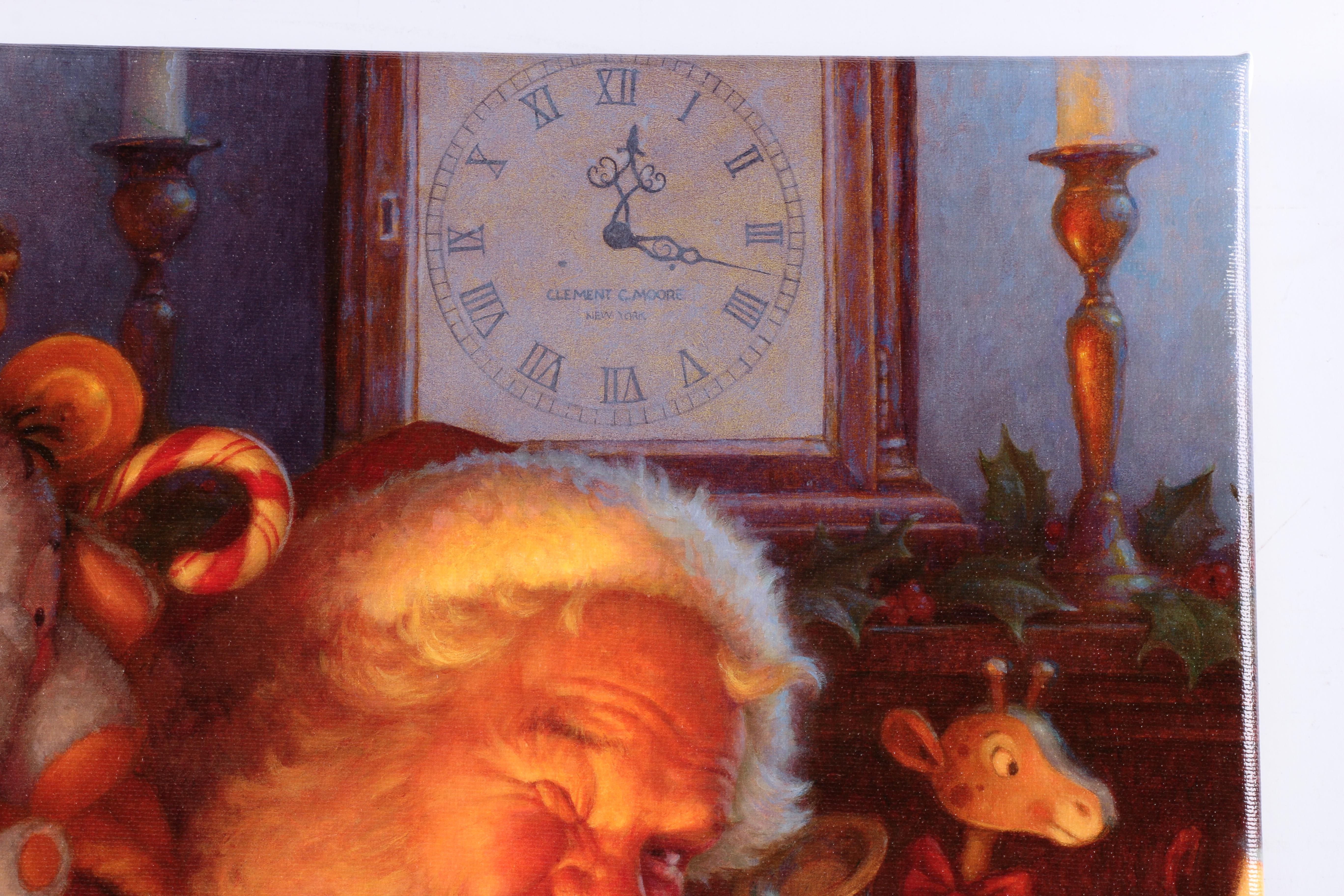 Scott Gustafson Limited Edition Giclee on Canvas "St.Nick" and "Santa With Reindeer"