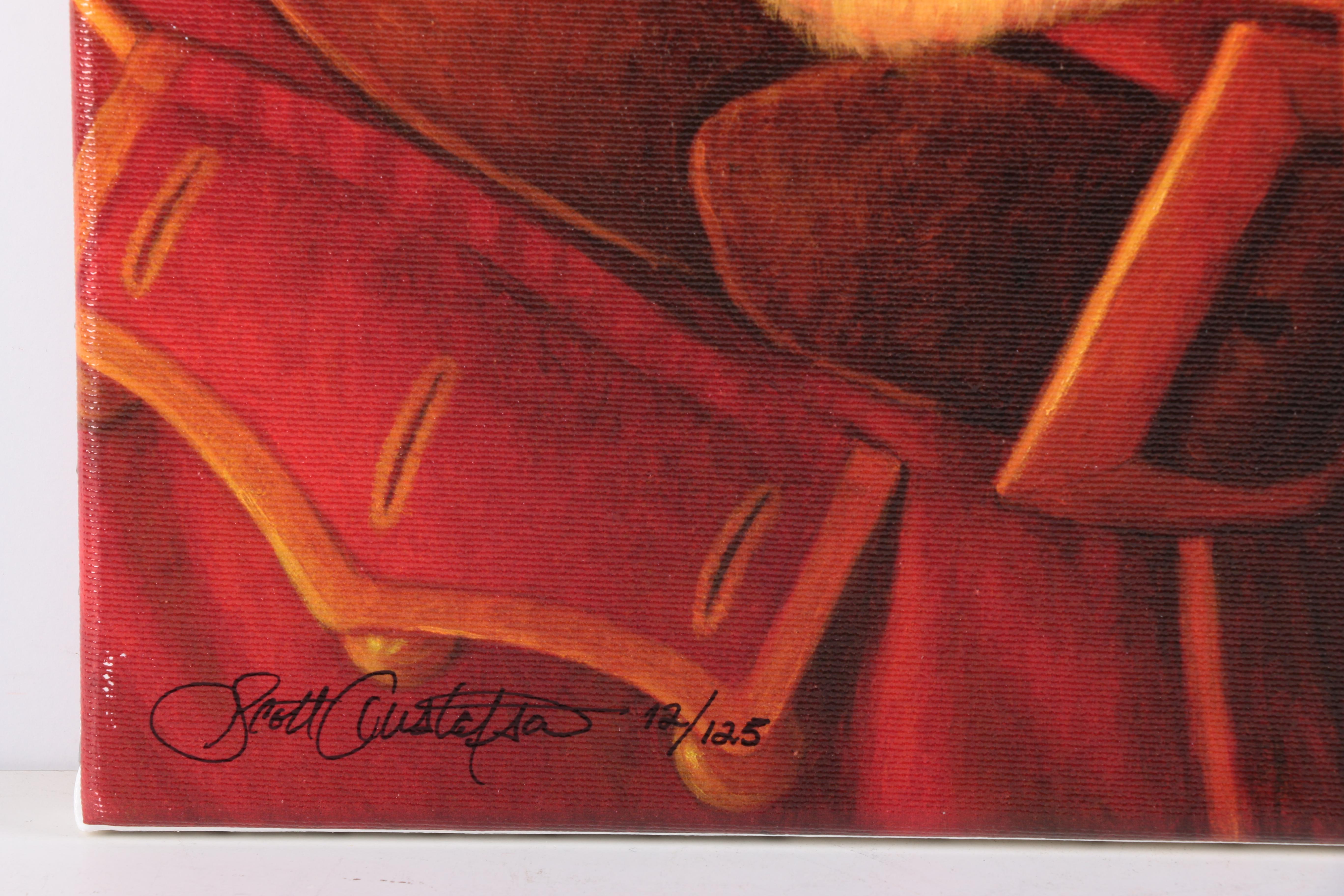 Scott Gustafson Limited Edition Giclee on Canvas "St.Nick" and "Santa With Reindeer"