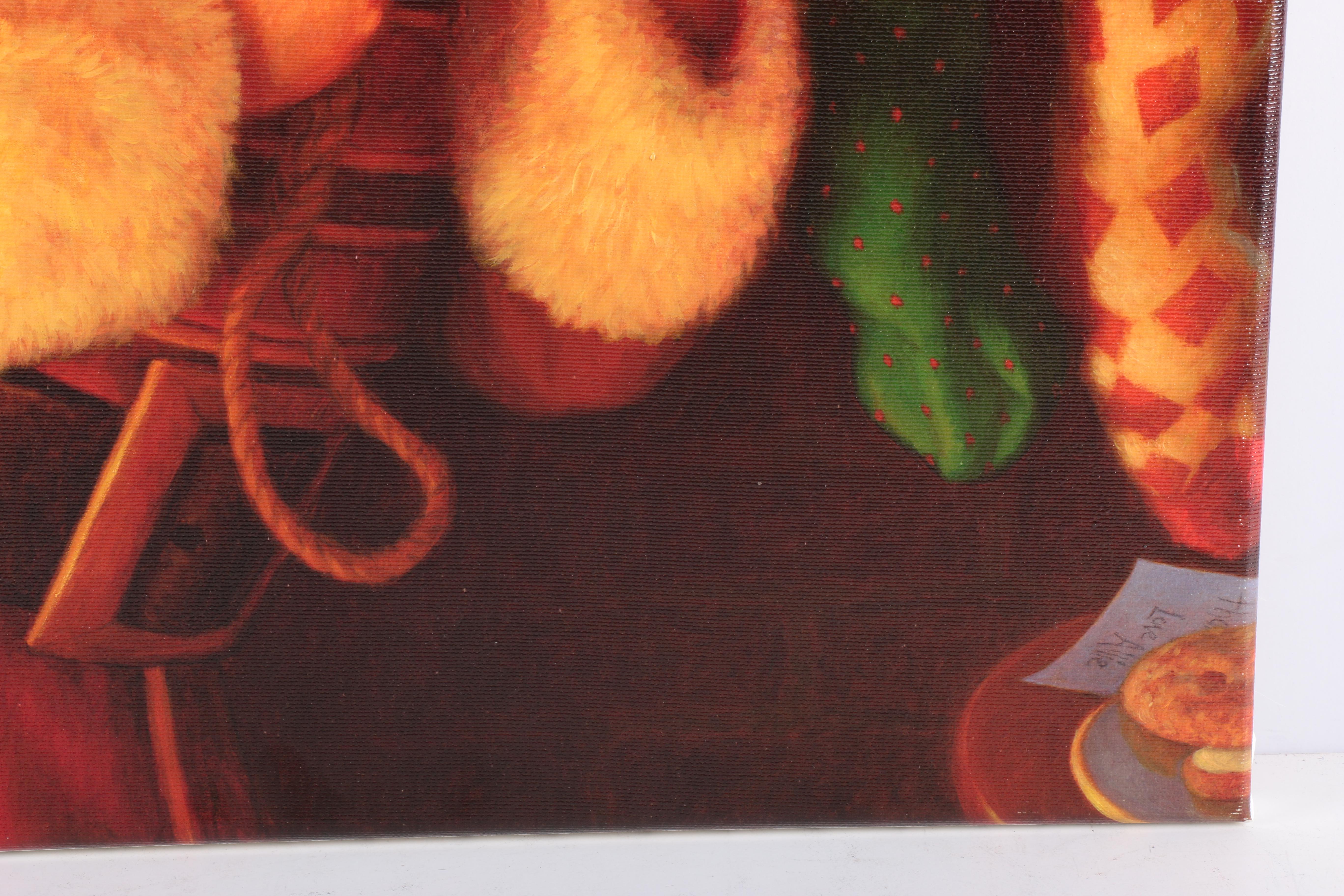 Scott Gustafson Limited Edition Giclee on Canvas "St.Nick" and "Santa With Reindeer"