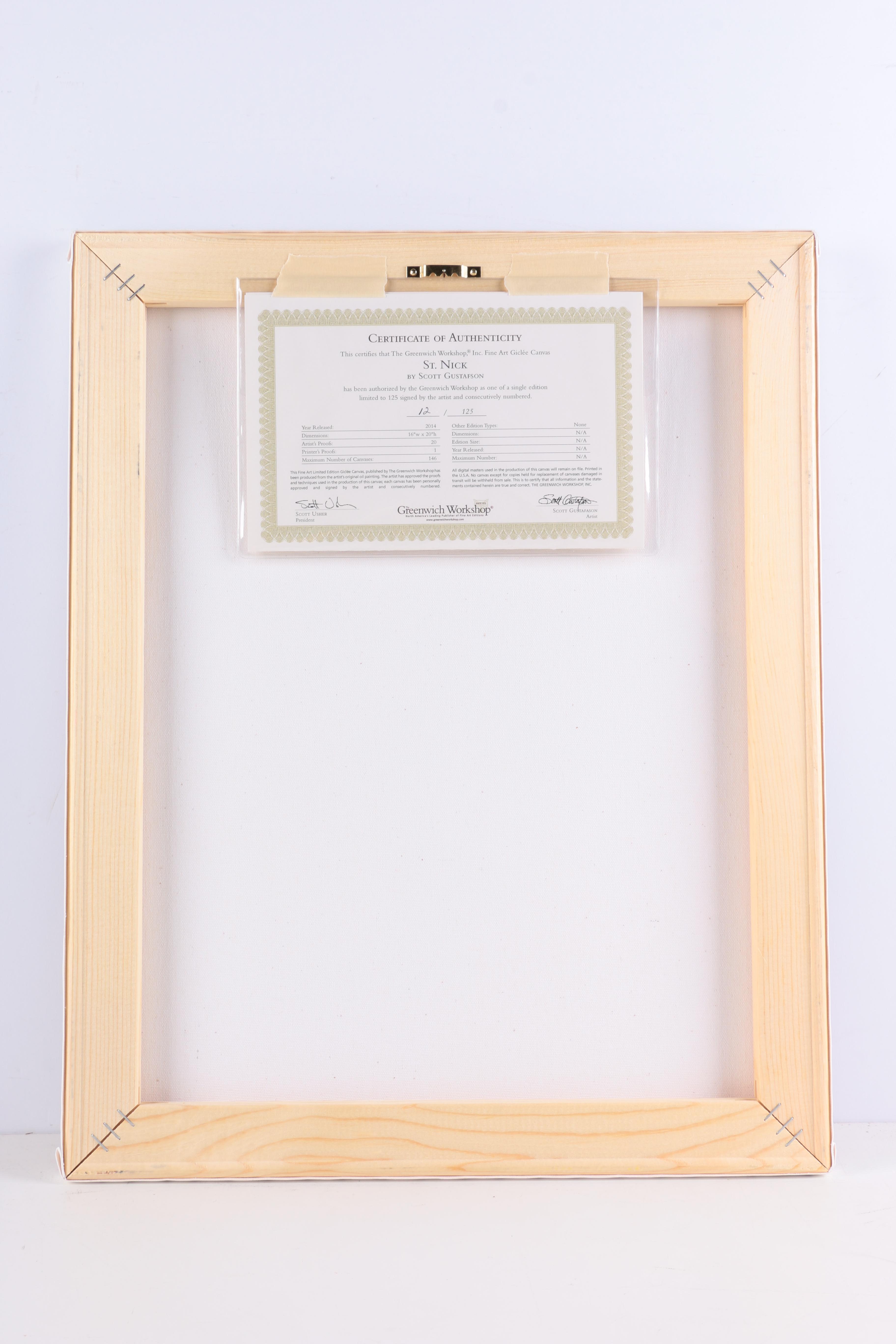 Scott Gustafson Limited Edition Giclee on Canvas "St.Nick" and "Santa With Reindeer"