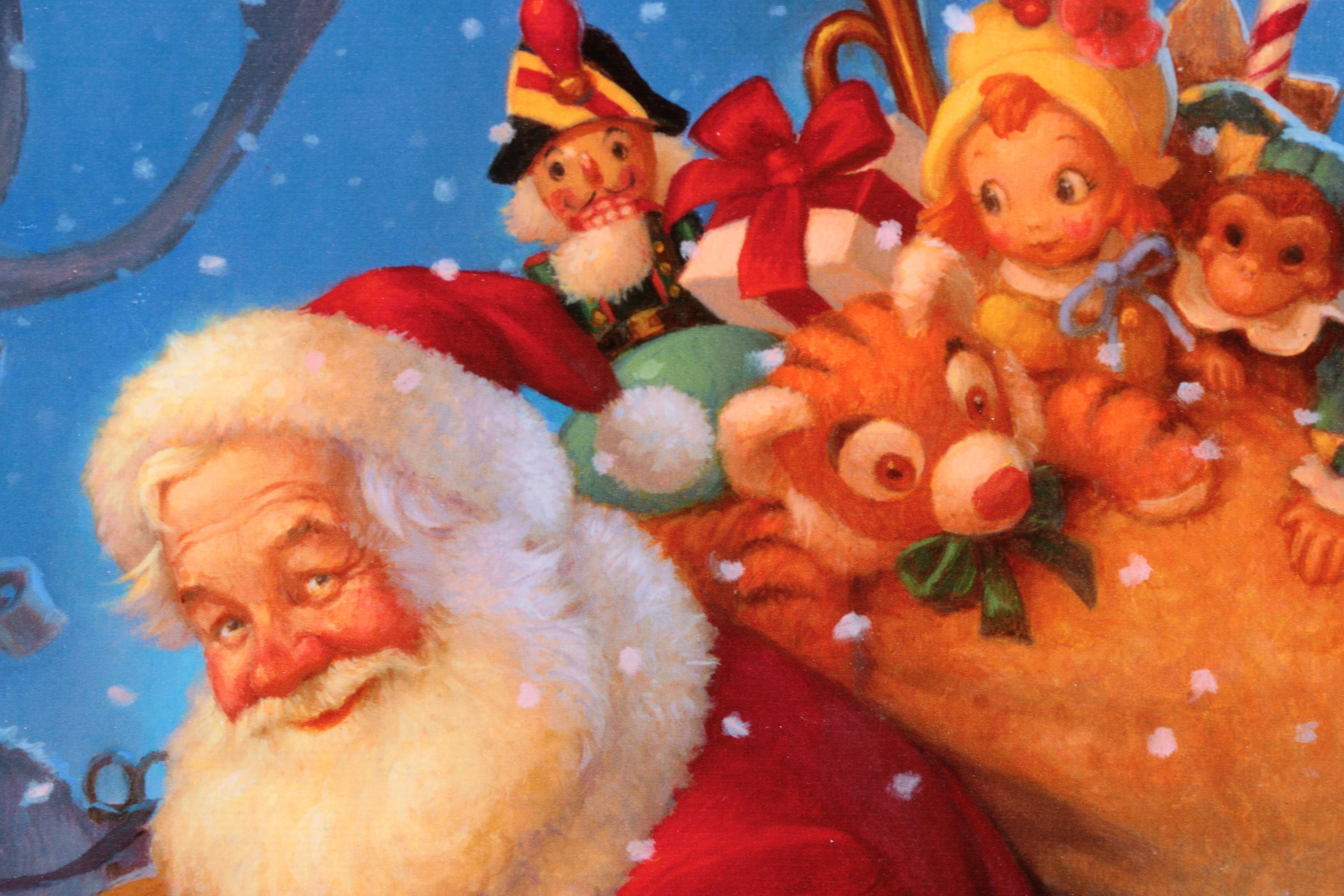 Scott Gustafson Limited Edition Giclee on Canvas "St.Nick" and "Santa With Reindeer"