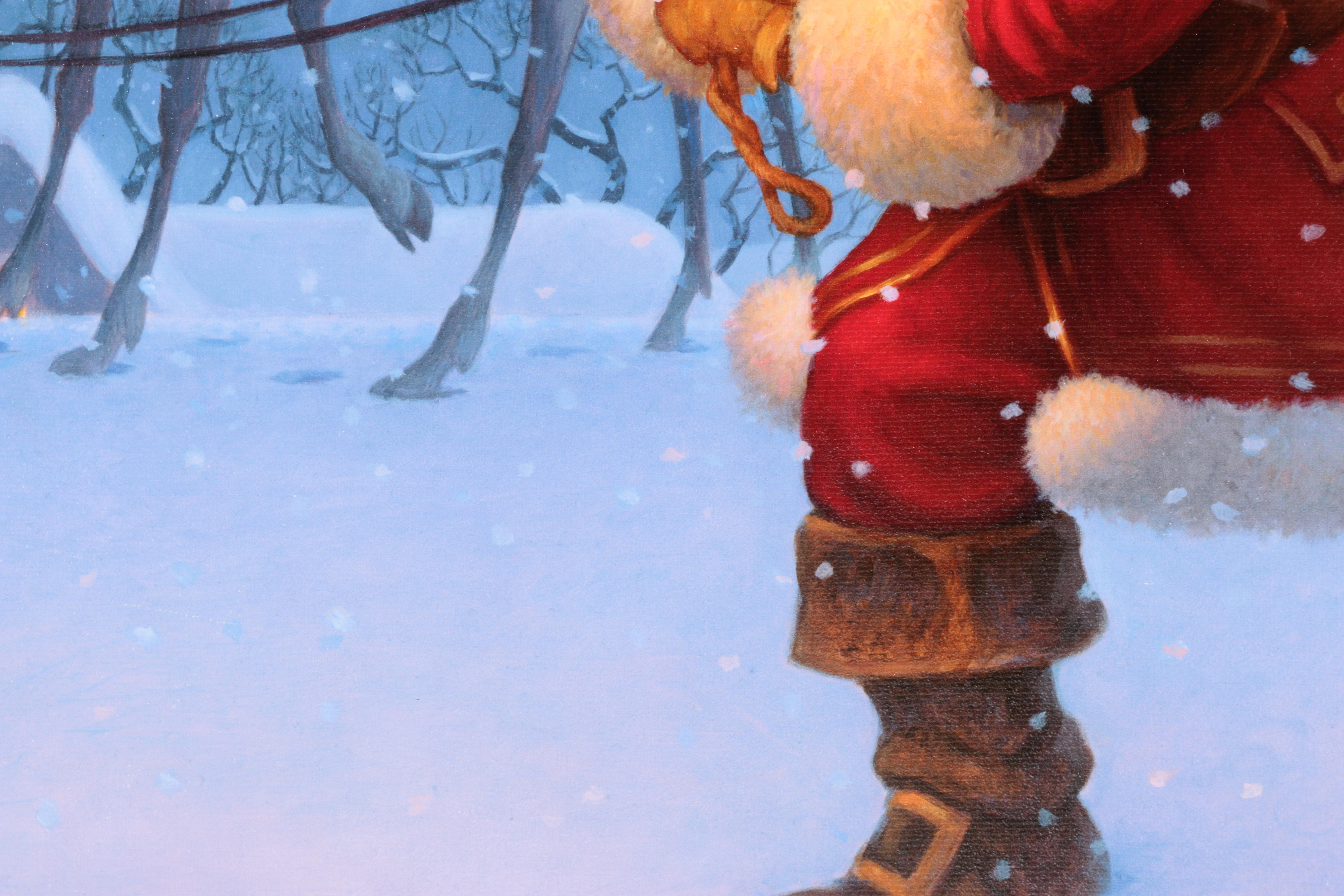 Scott Gustafson Limited Edition Giclee on Canvas "St.Nick" and "Santa With Reindeer"