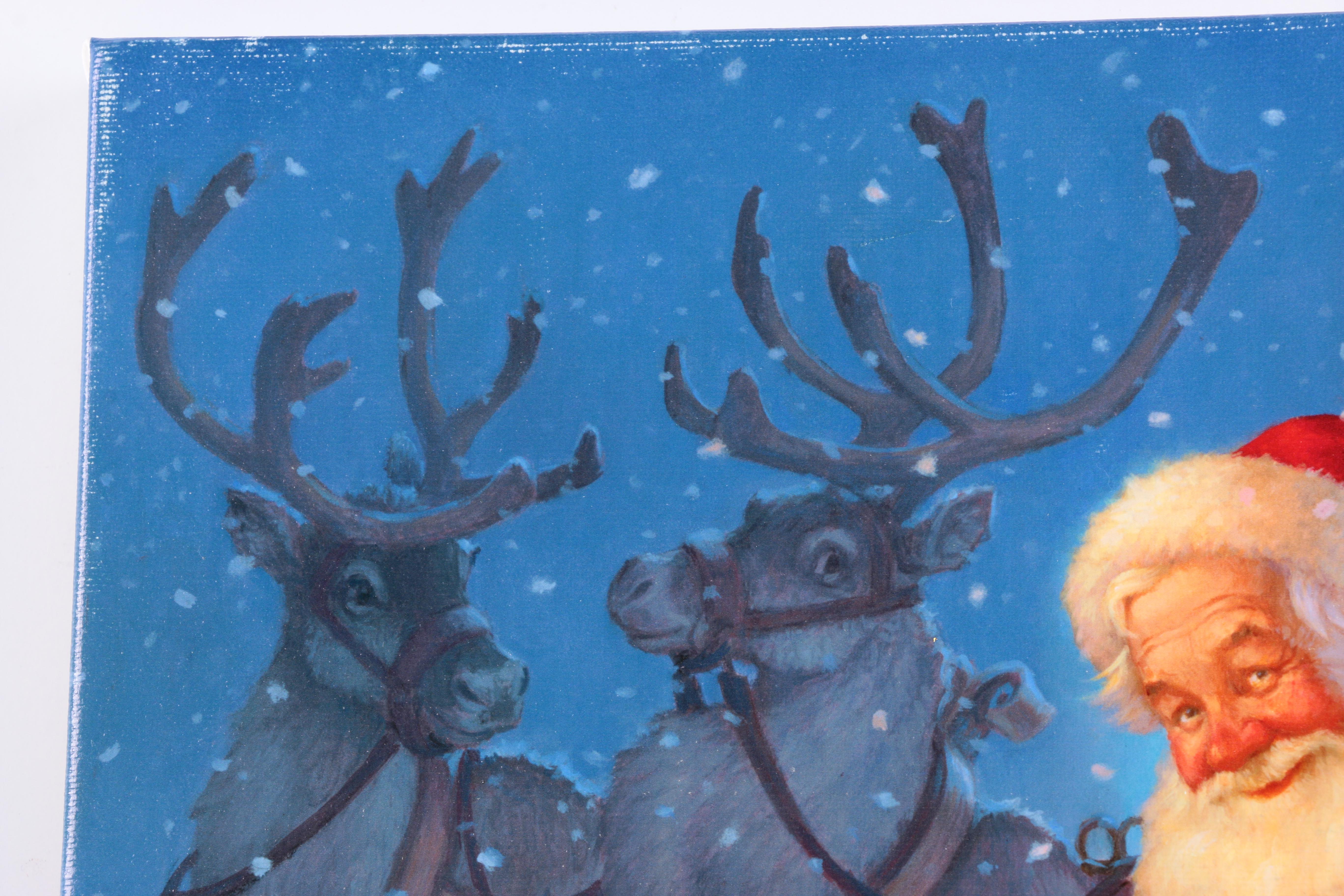 Scott Gustafson Limited Edition Giclee on Canvas "St.Nick" and "Santa With Reindeer"
