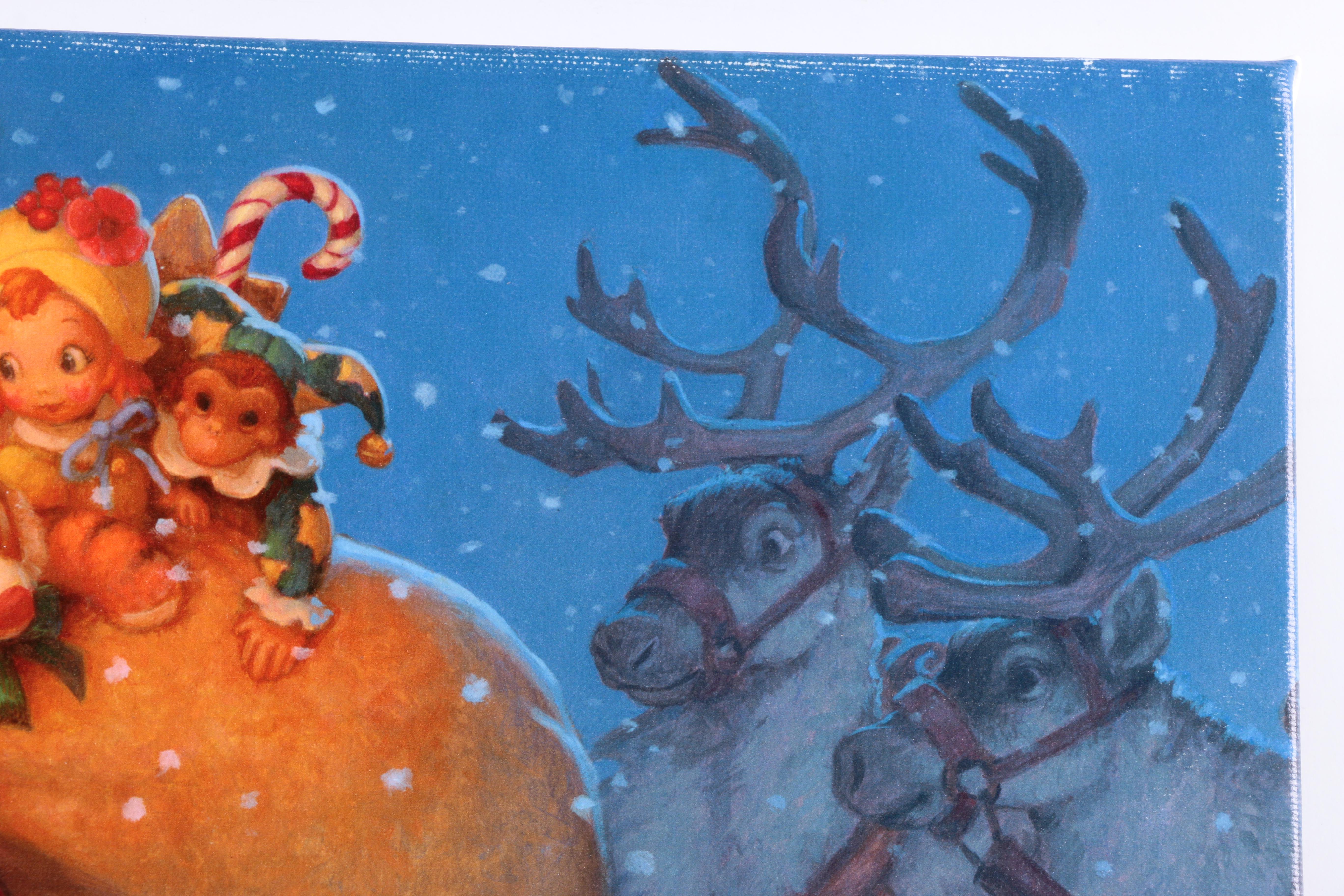 Scott Gustafson Limited Edition Giclee on Canvas "St.Nick" and "Santa With Reindeer"
