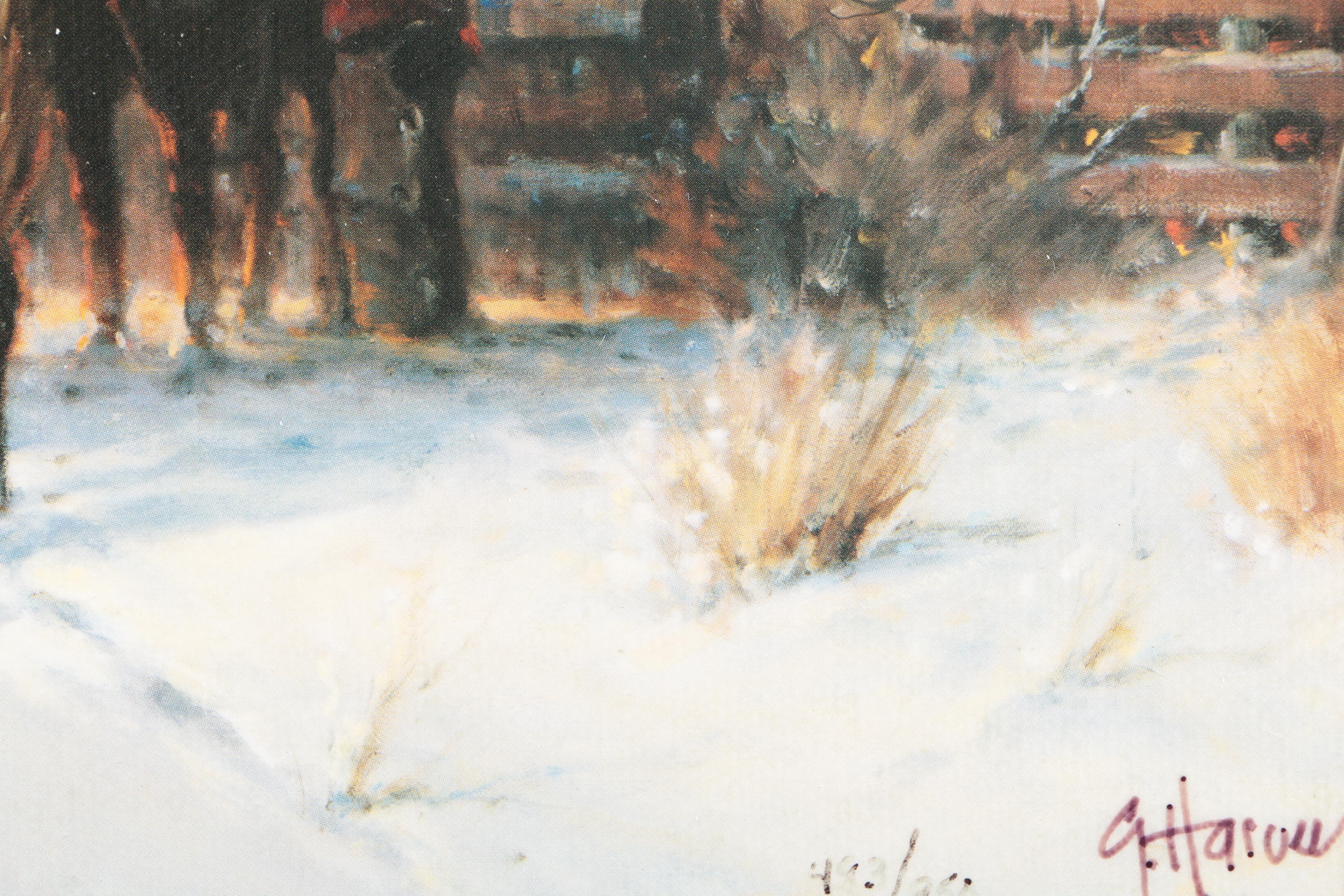 G. Harvey Offset Lithographs After Paintings Featuring Limited Edition "Cowboy Country Club"
