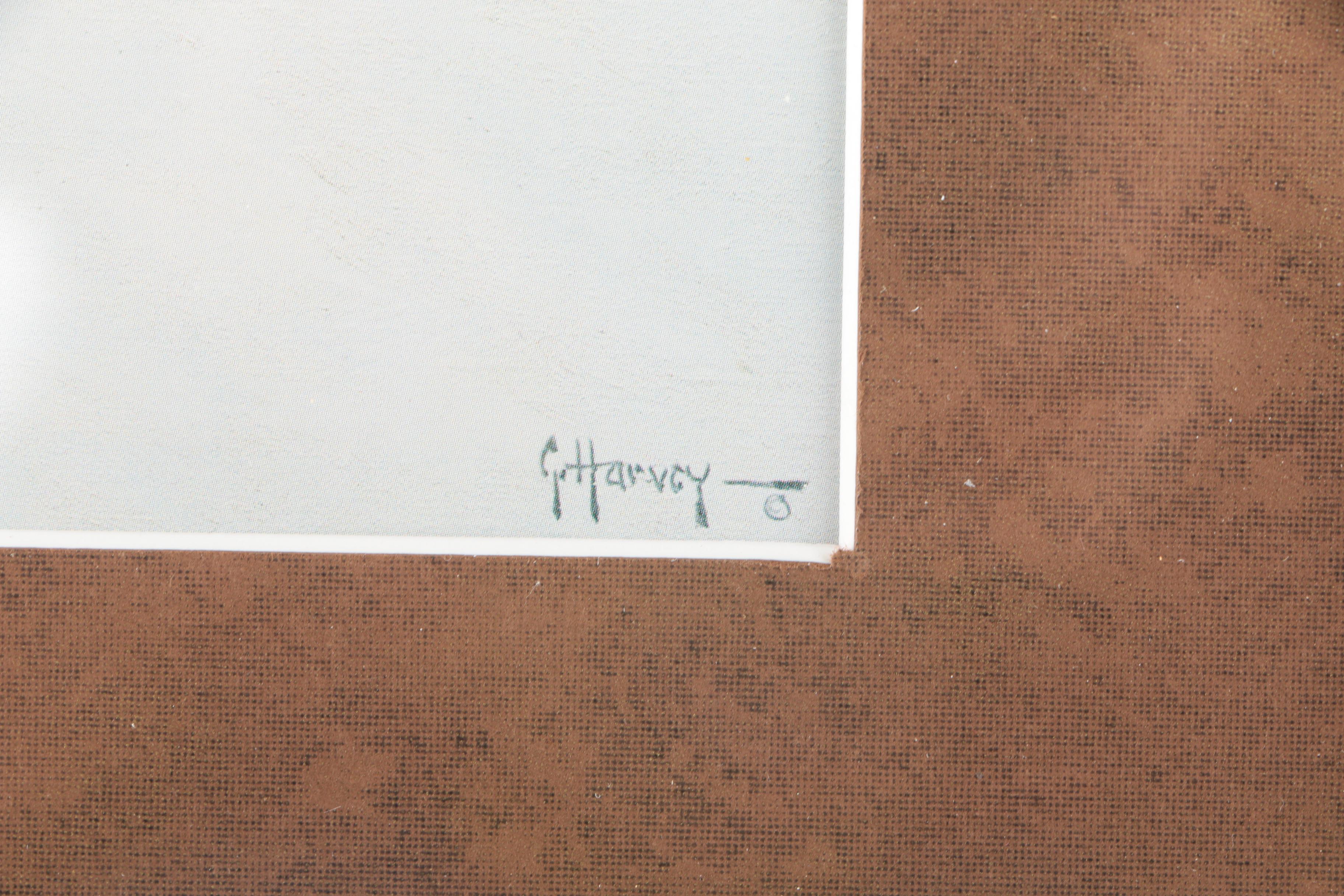 G. Harvey Offset Lithographs After Paintings Featuring Limited Edition "Cowboy Country Club"