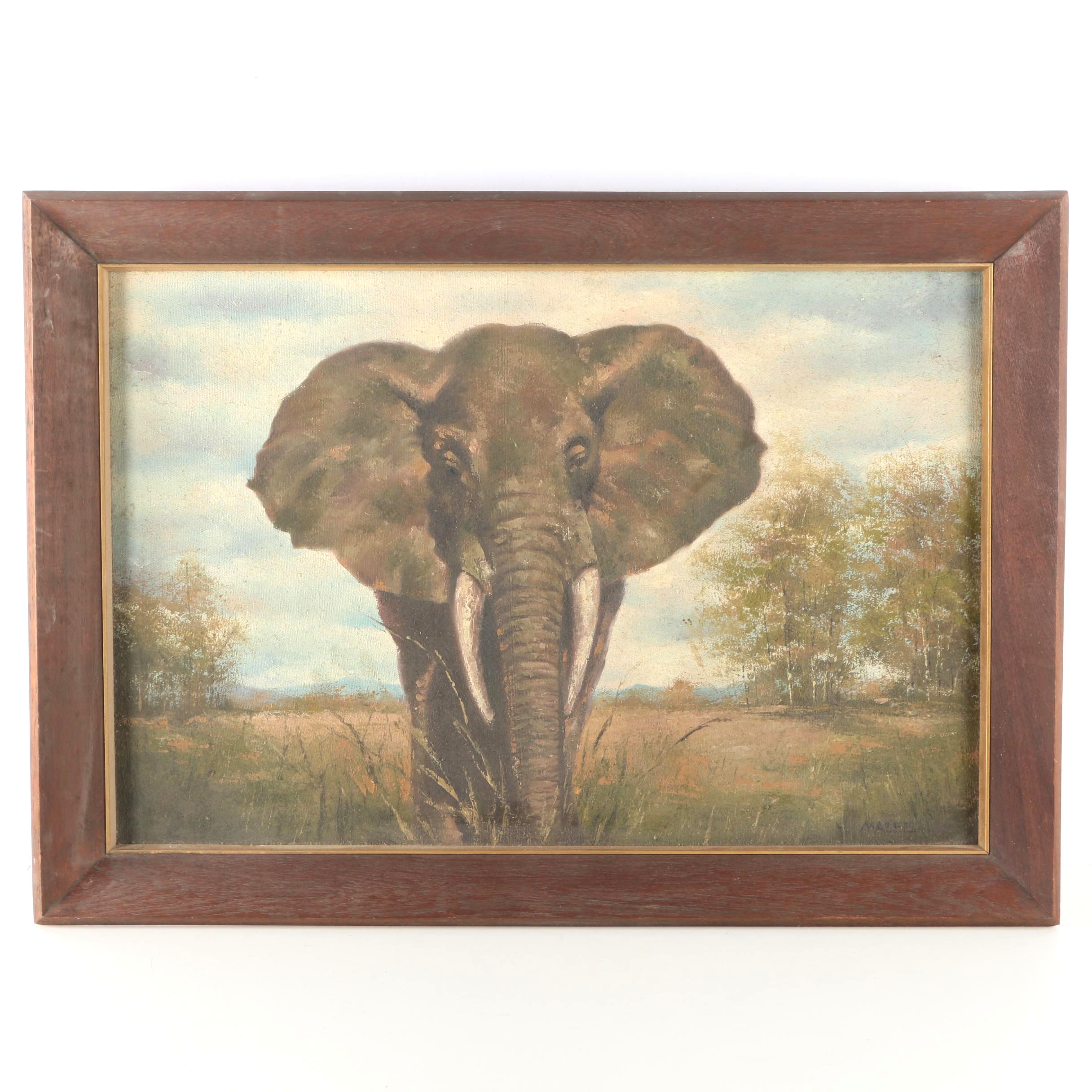 Malee Oil Painting of Elephant