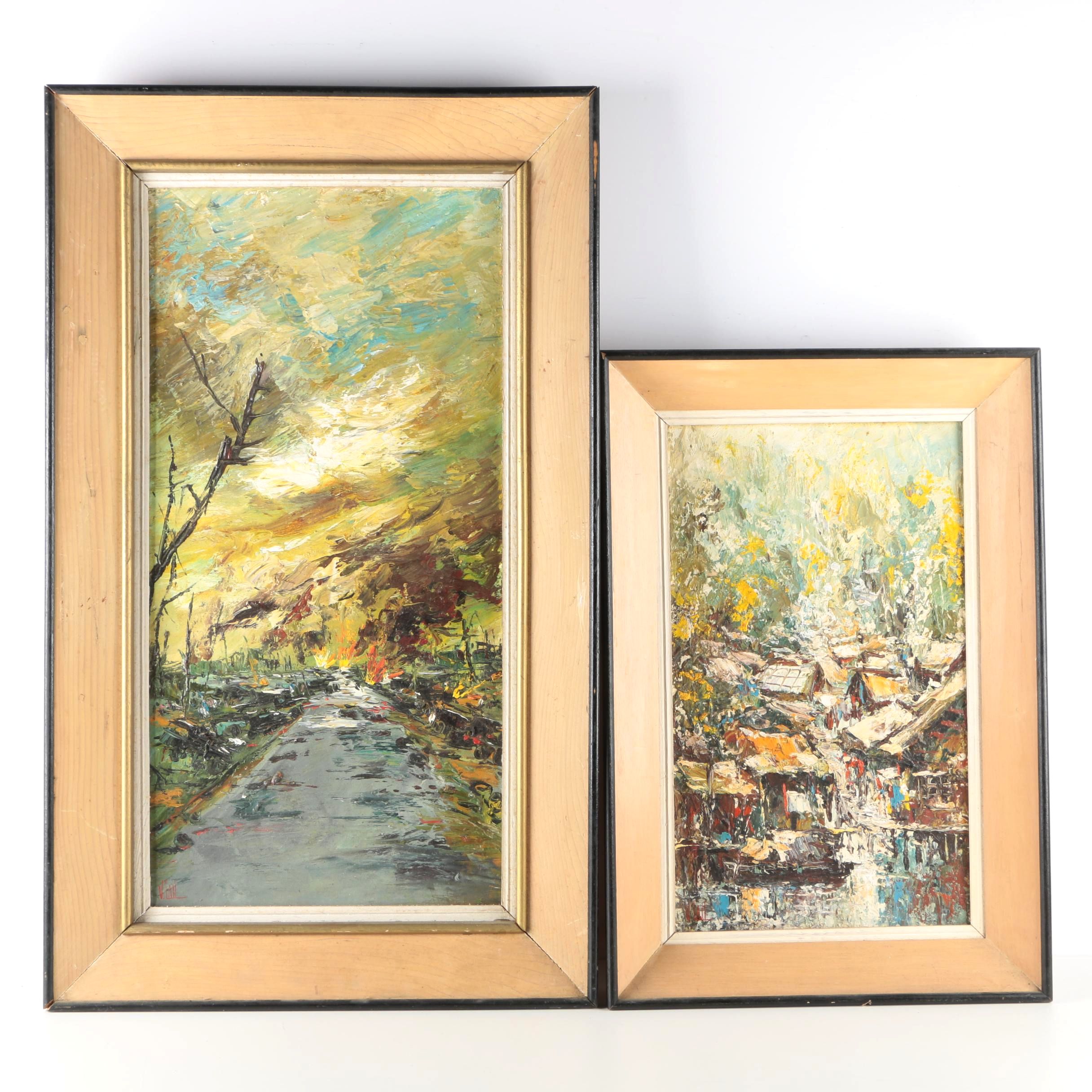 V. Lail Oil on Canvas Landscapes