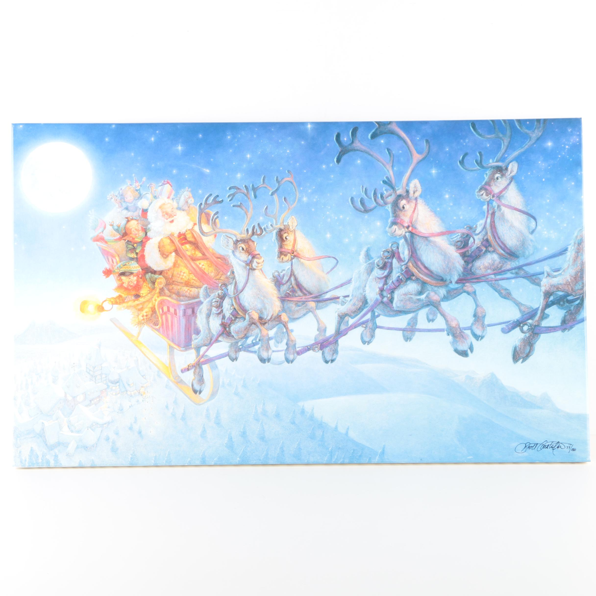 Limited Edition Giclee on Canvas After Scott Gustafson "Up, Up, and Away!"